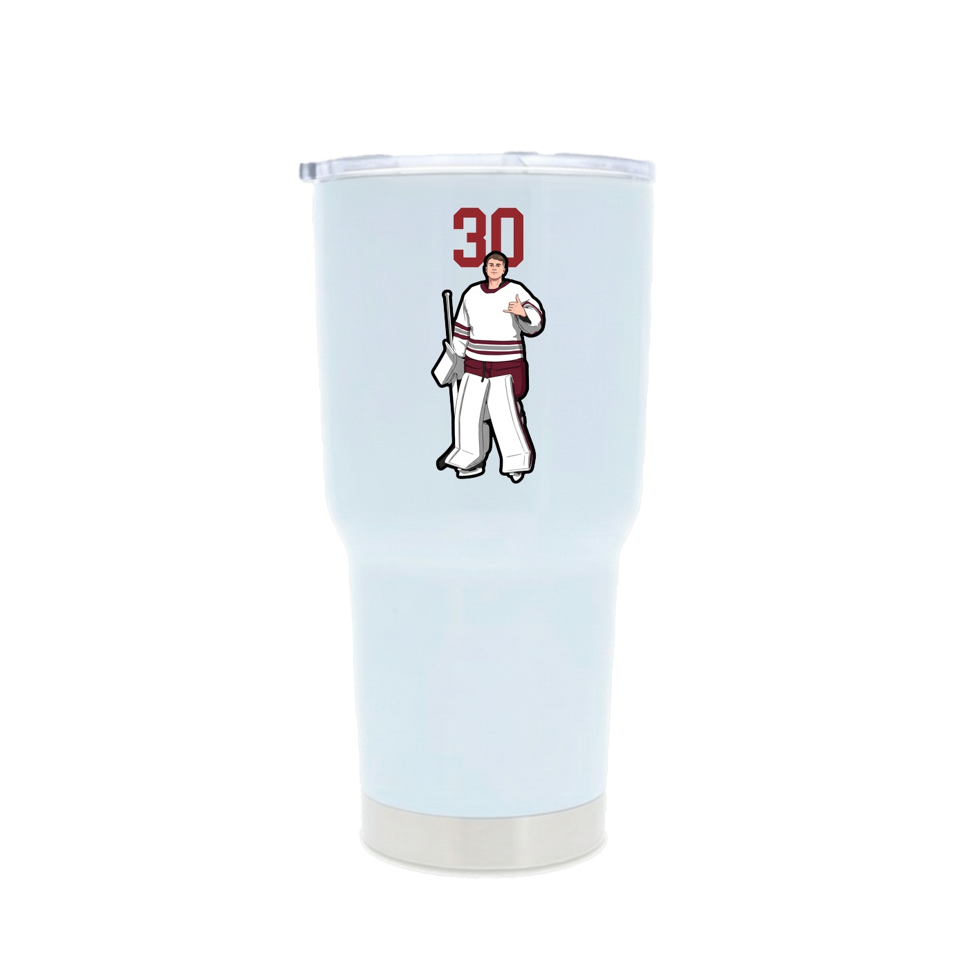 30oz Stainless Steel Tumbler — Number Top in White