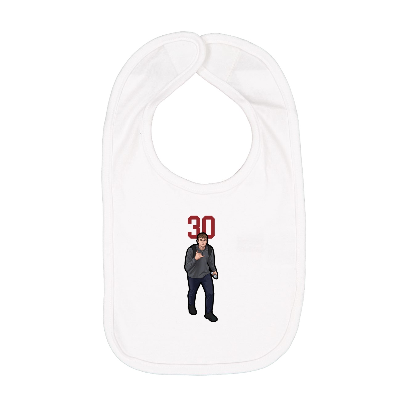 Infant Bib — Number Top in White