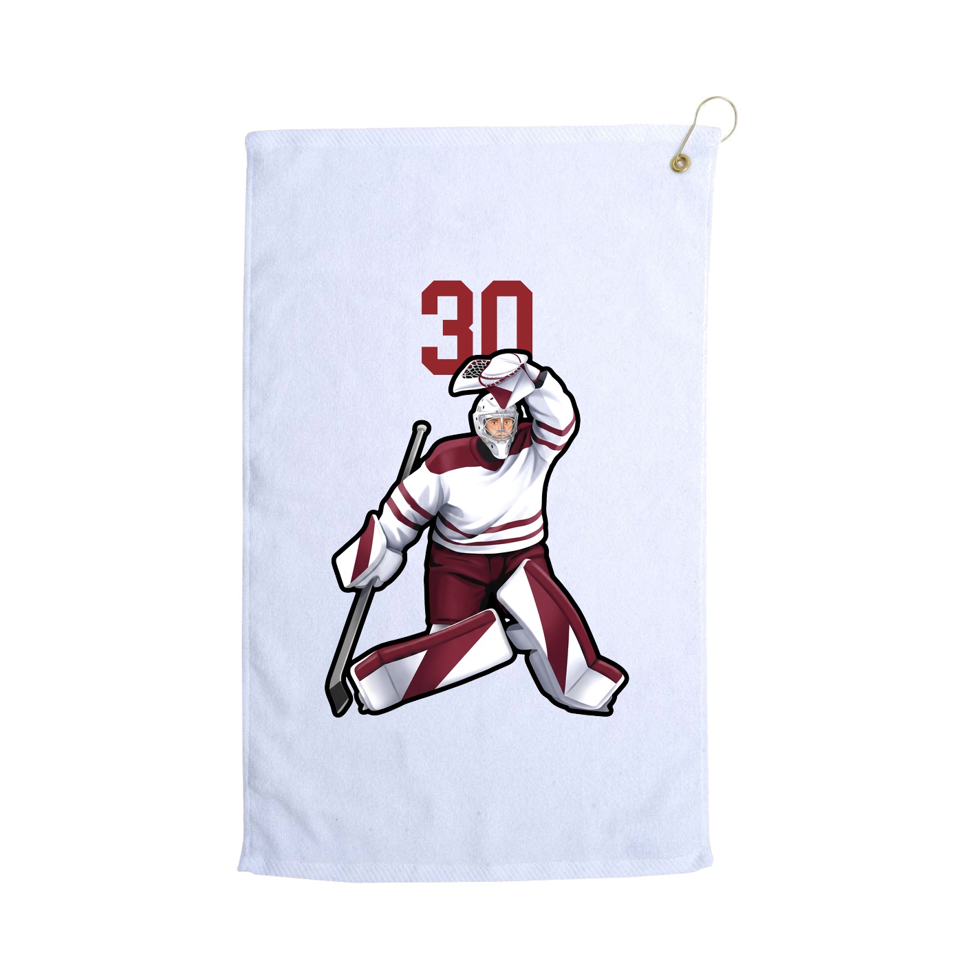 Golf Towel — Number Top in White