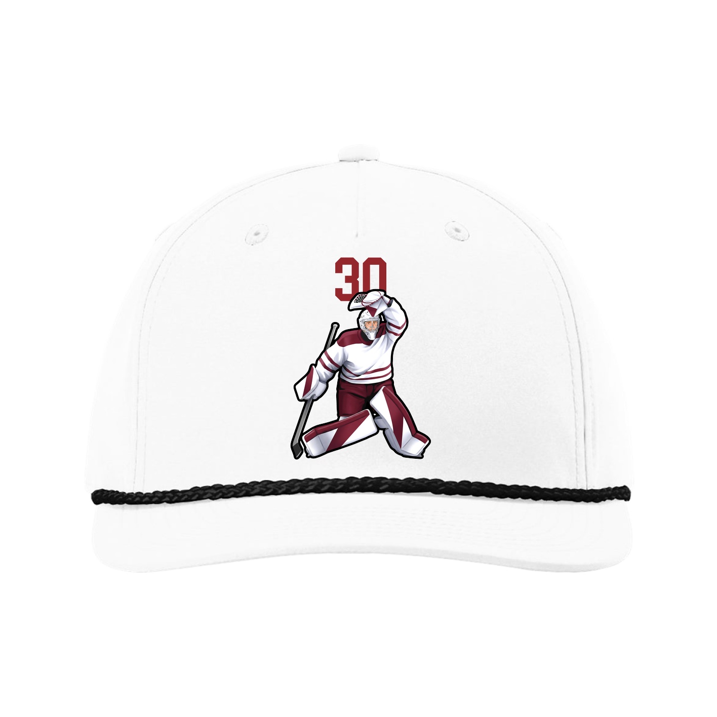 Five-Panel Classic Rope Cap — Number Top in White