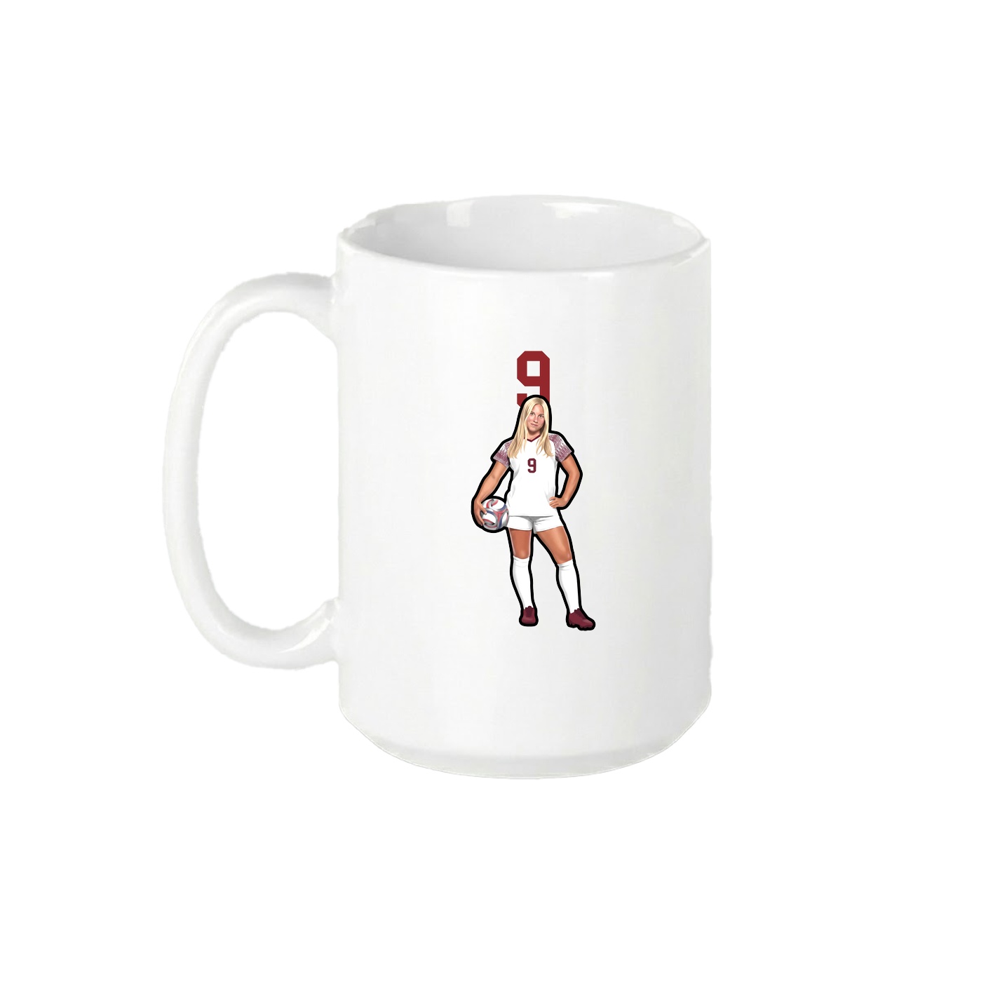 15oz Coffee Mug — Number Top in White