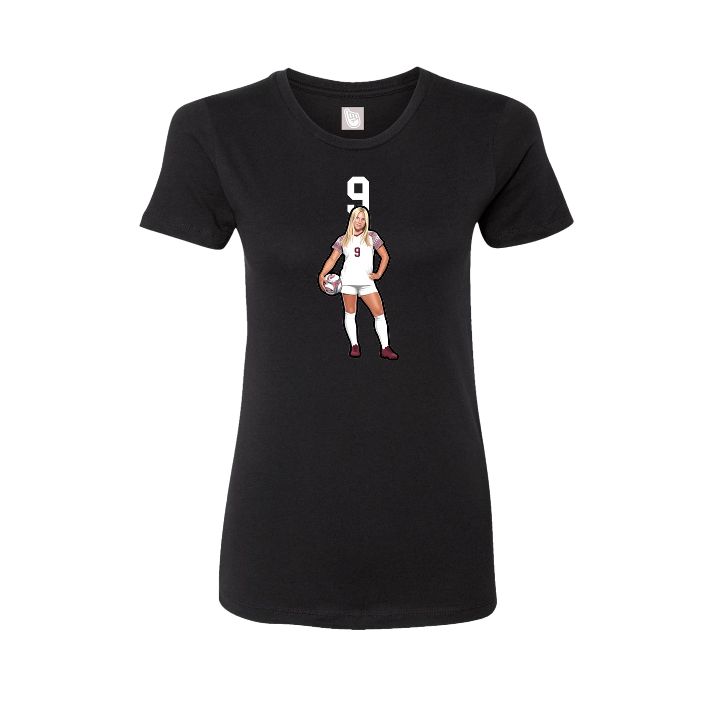 Fitted Women's Tee — Number Top in Black