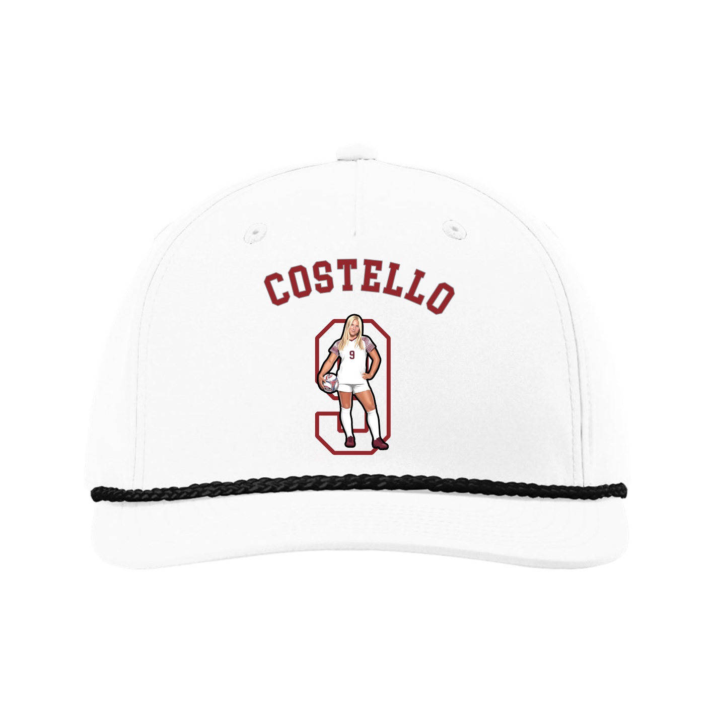 Five-Panel Classic Rope Cap — Shirsey Arch in White