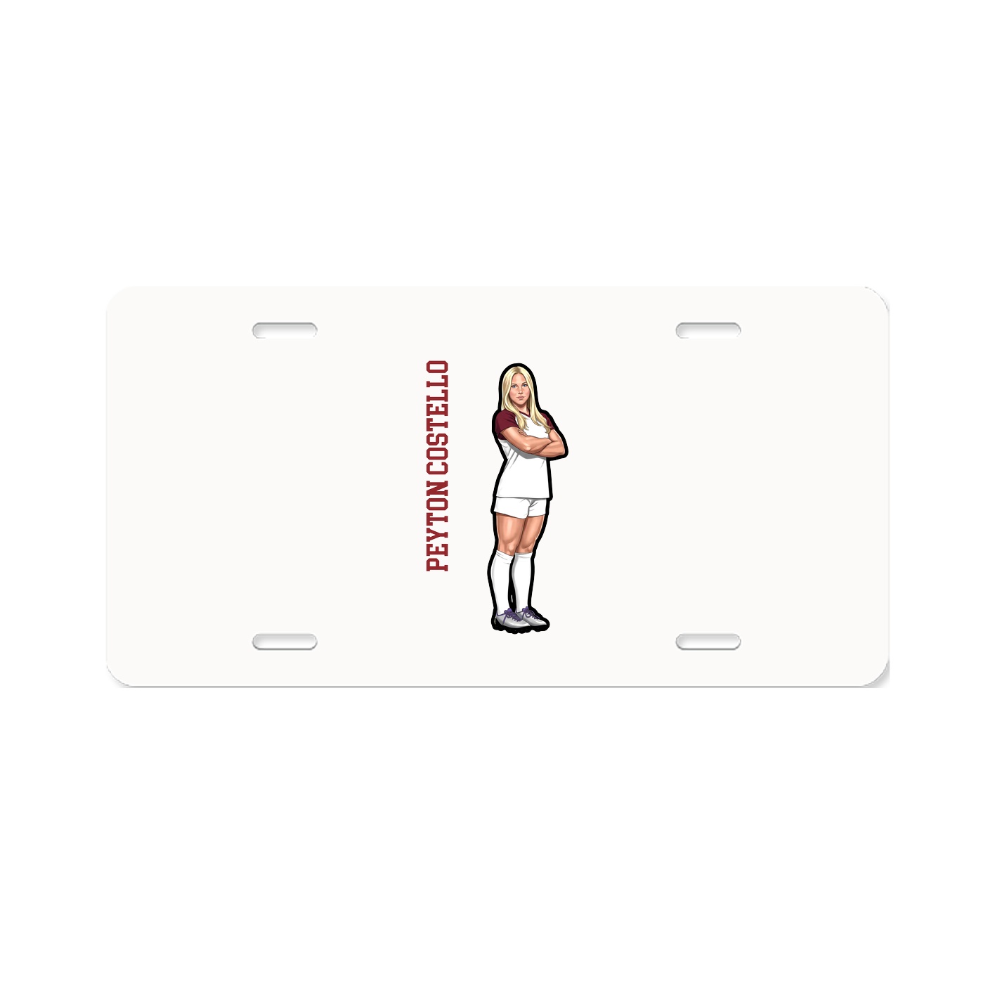 License Plate — Name Vertical in Classic