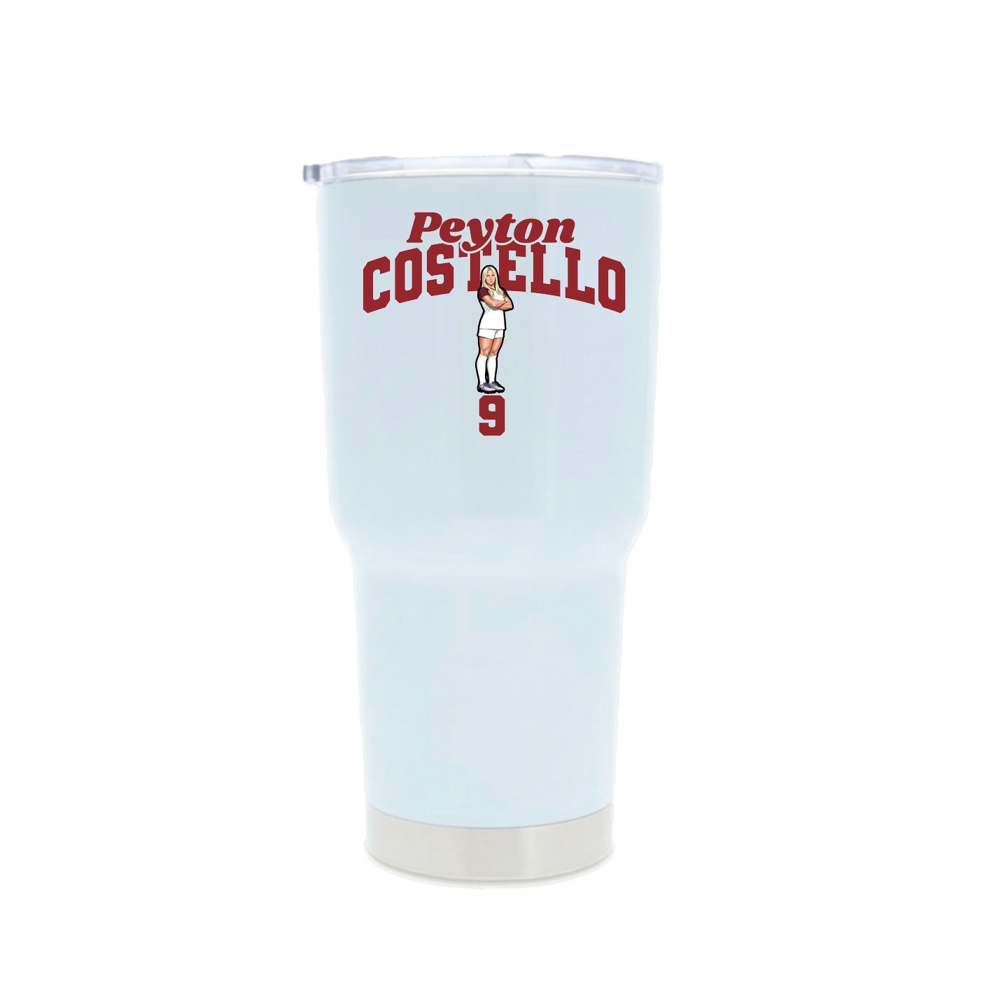 30oz Stainless Steel Tumbler — Signature Arch in White