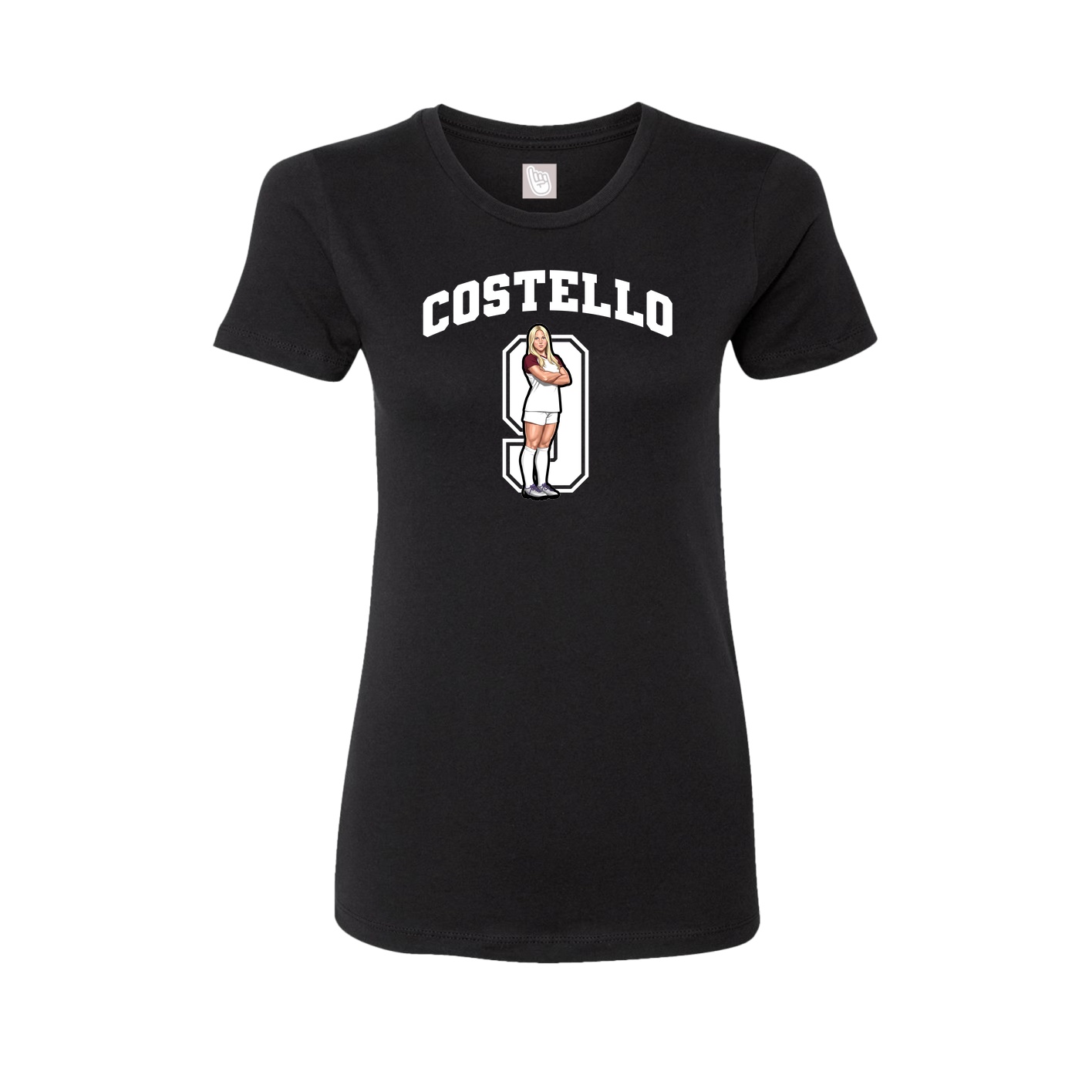 Fitted Women's Tee — Number in Black