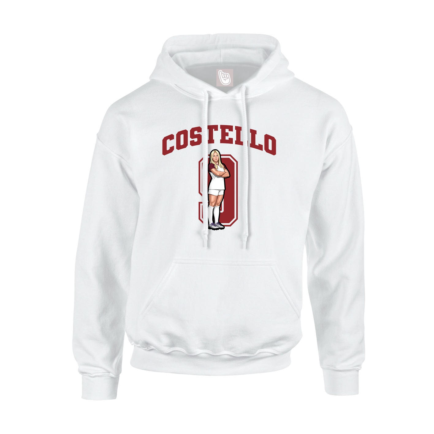Youth Hoodie — Number in White