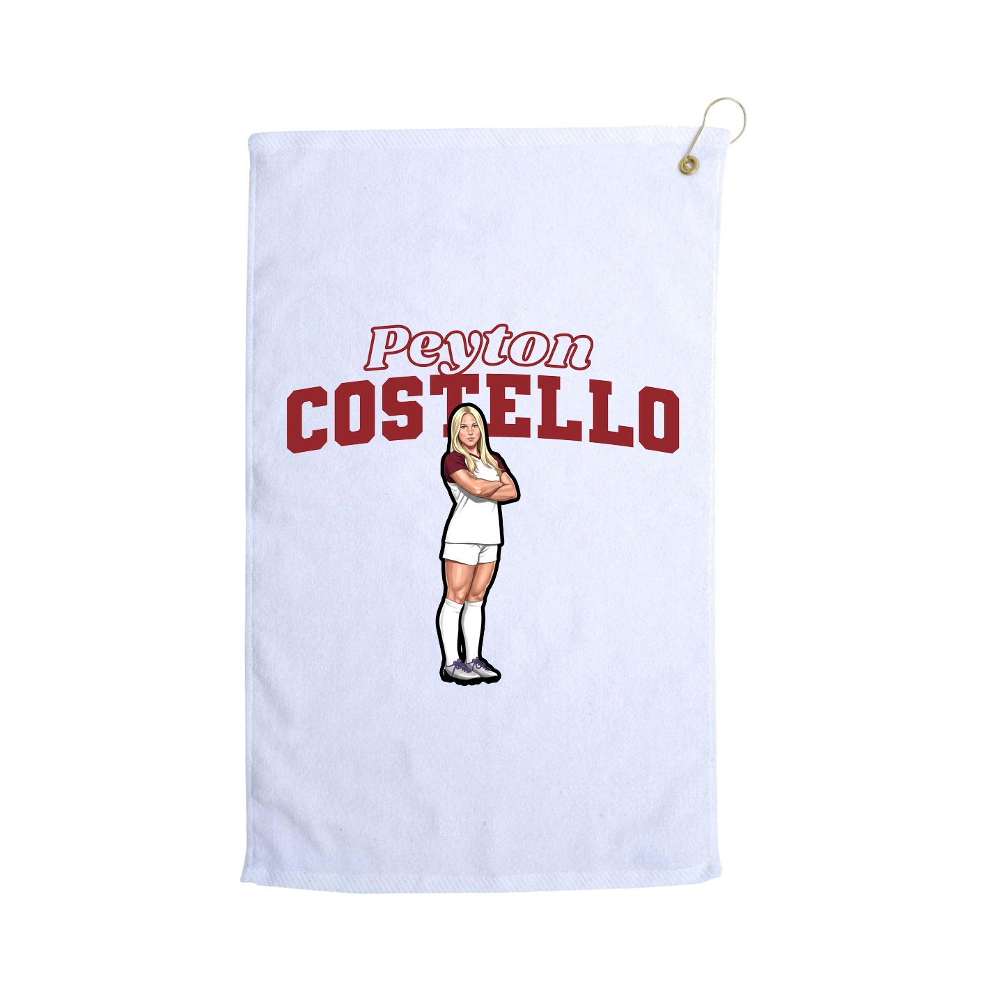 Golf Towel — Name Arch in White