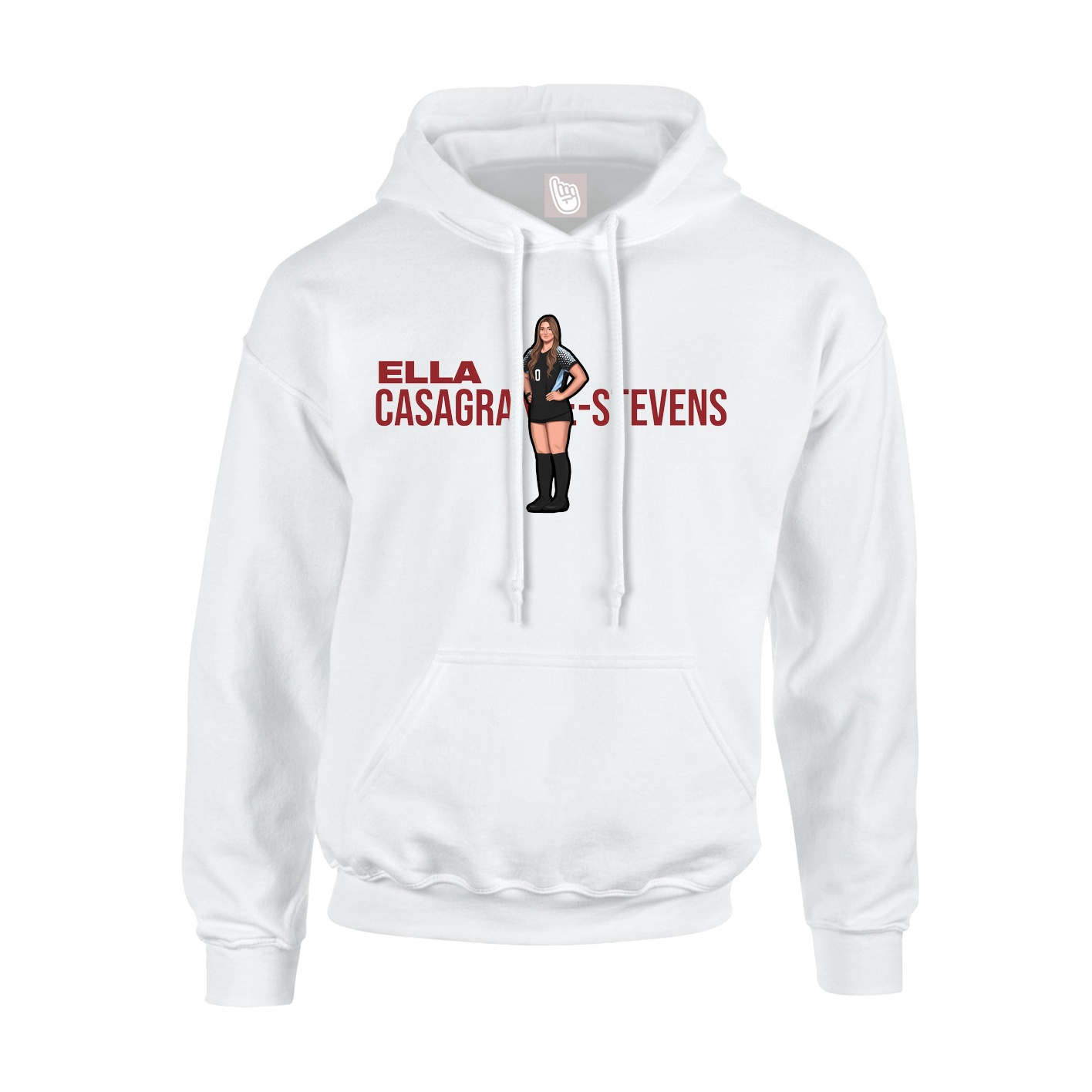 Youth Hoodie — Player Name in White