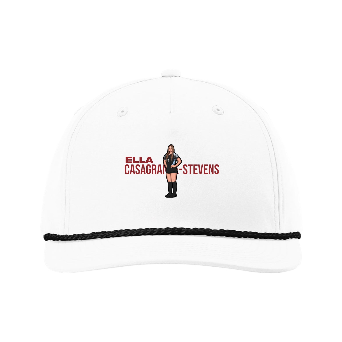 Five-Panel Classic Rope Cap — Player Name in White
