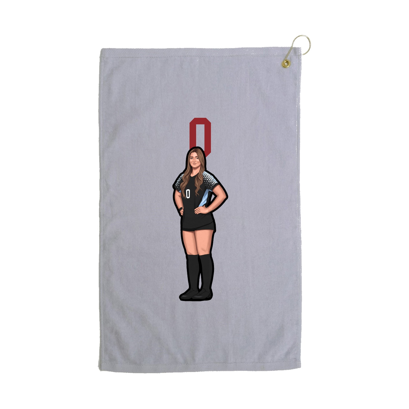 Golf Towel — Number Top in Grey