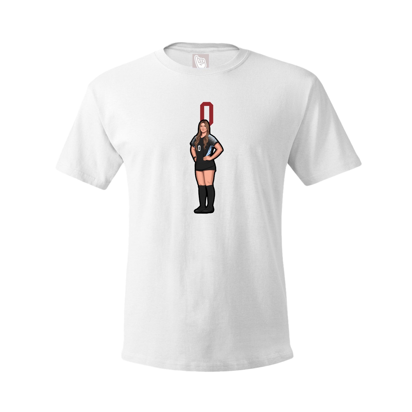 Youth Tee — Number Top in White
