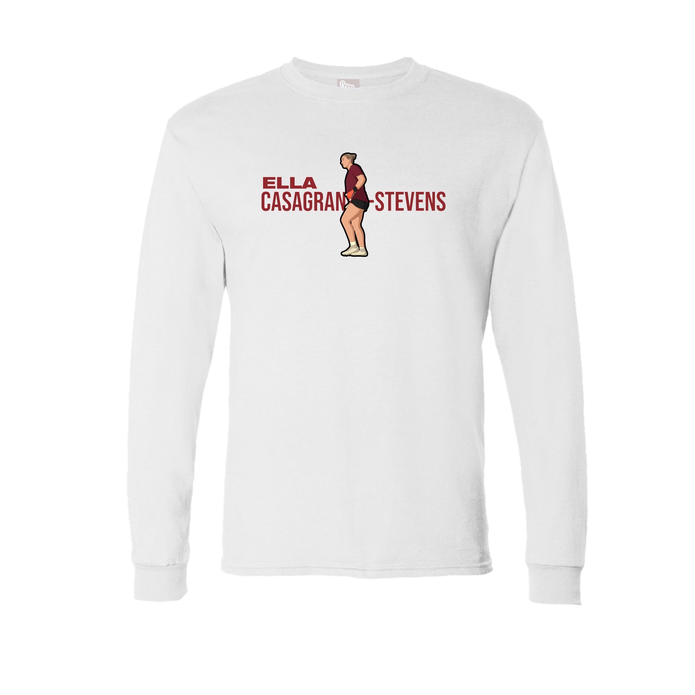 Long Sleeve Tee — Player Name in White