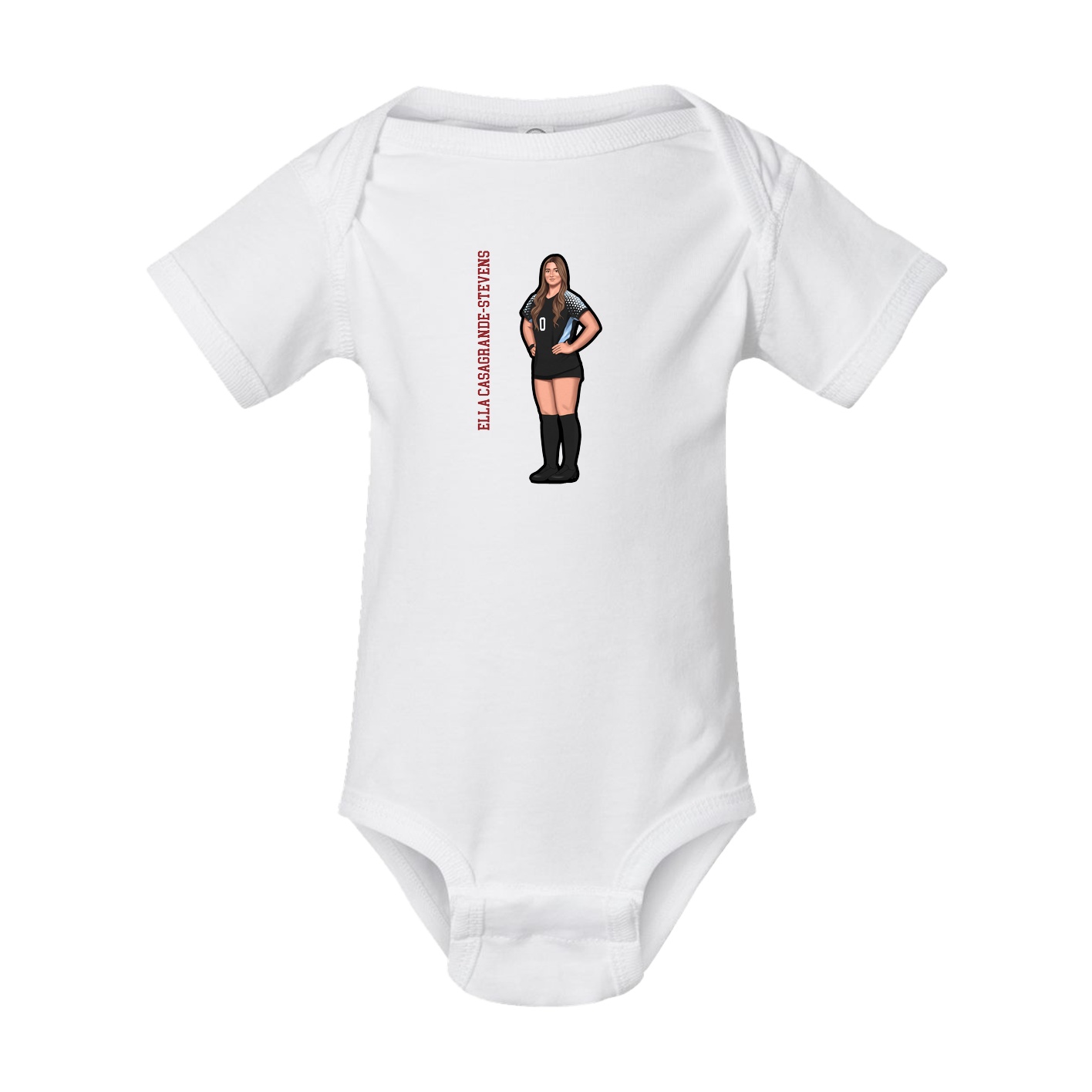 Baby Onesie — Name Vertical in White