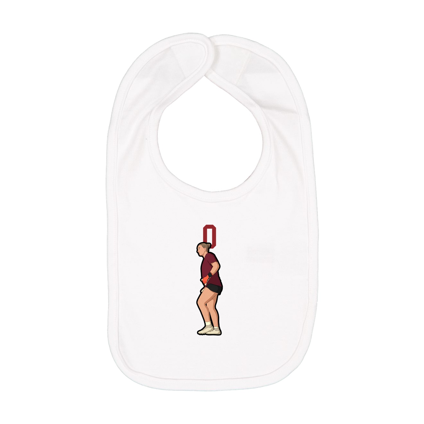 Infant Bib — Number Top in White