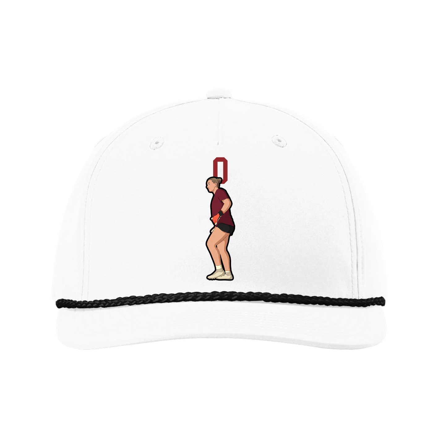 Five-Panel Classic Rope Cap — Number Top in White