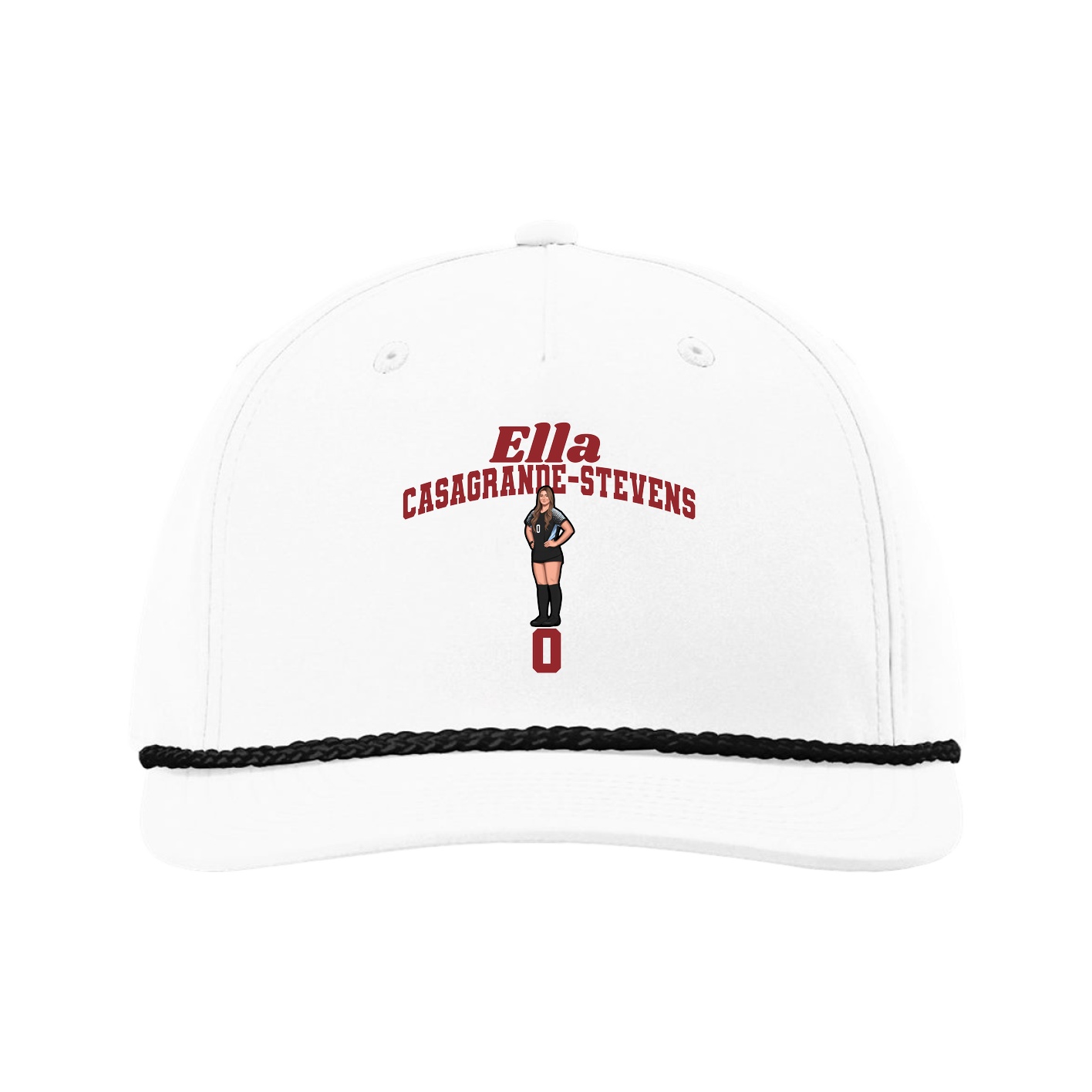 Five-Panel Classic Rope Cap — Signature Arch in White