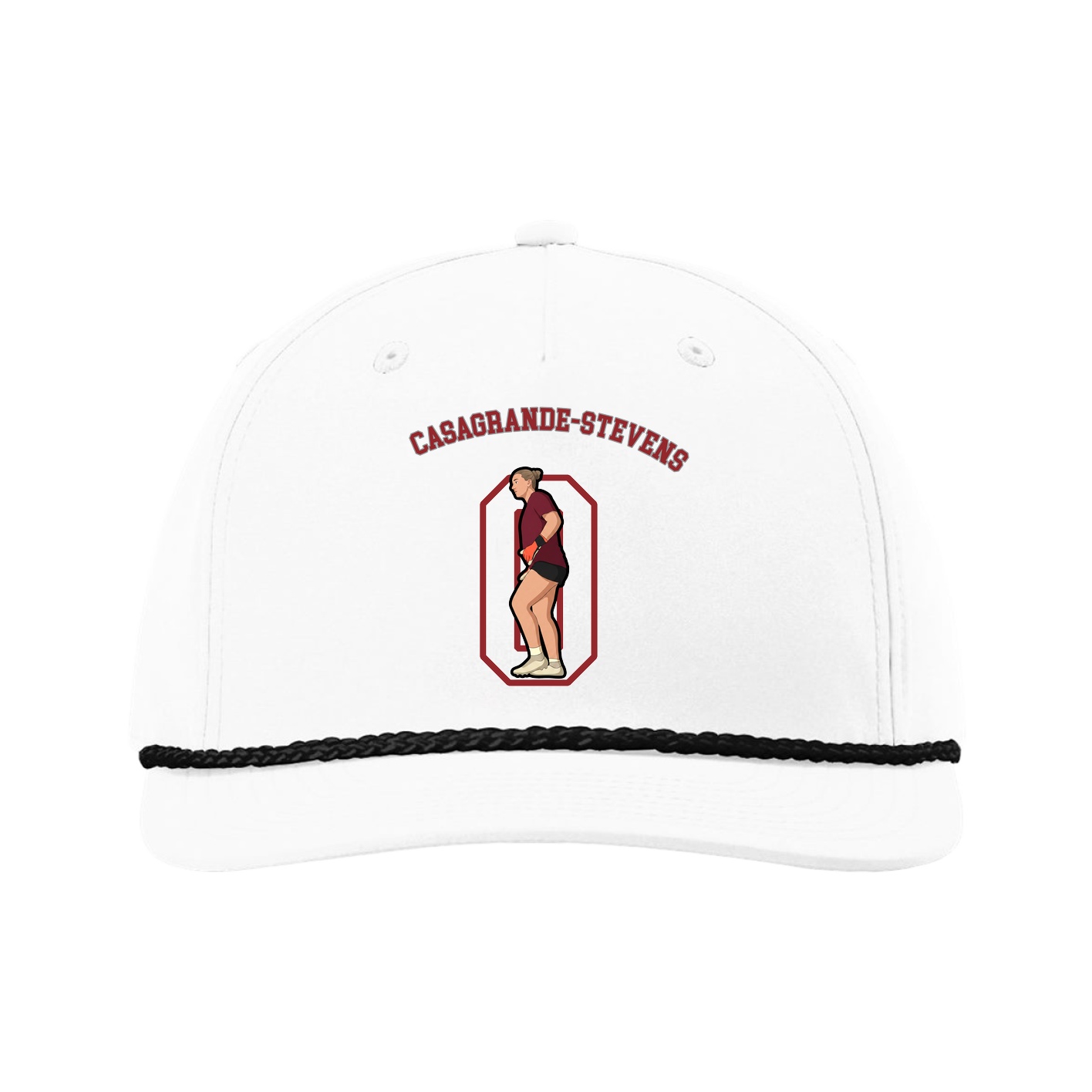 Five-Panel Classic Rope Cap — Shirsey Arch in White