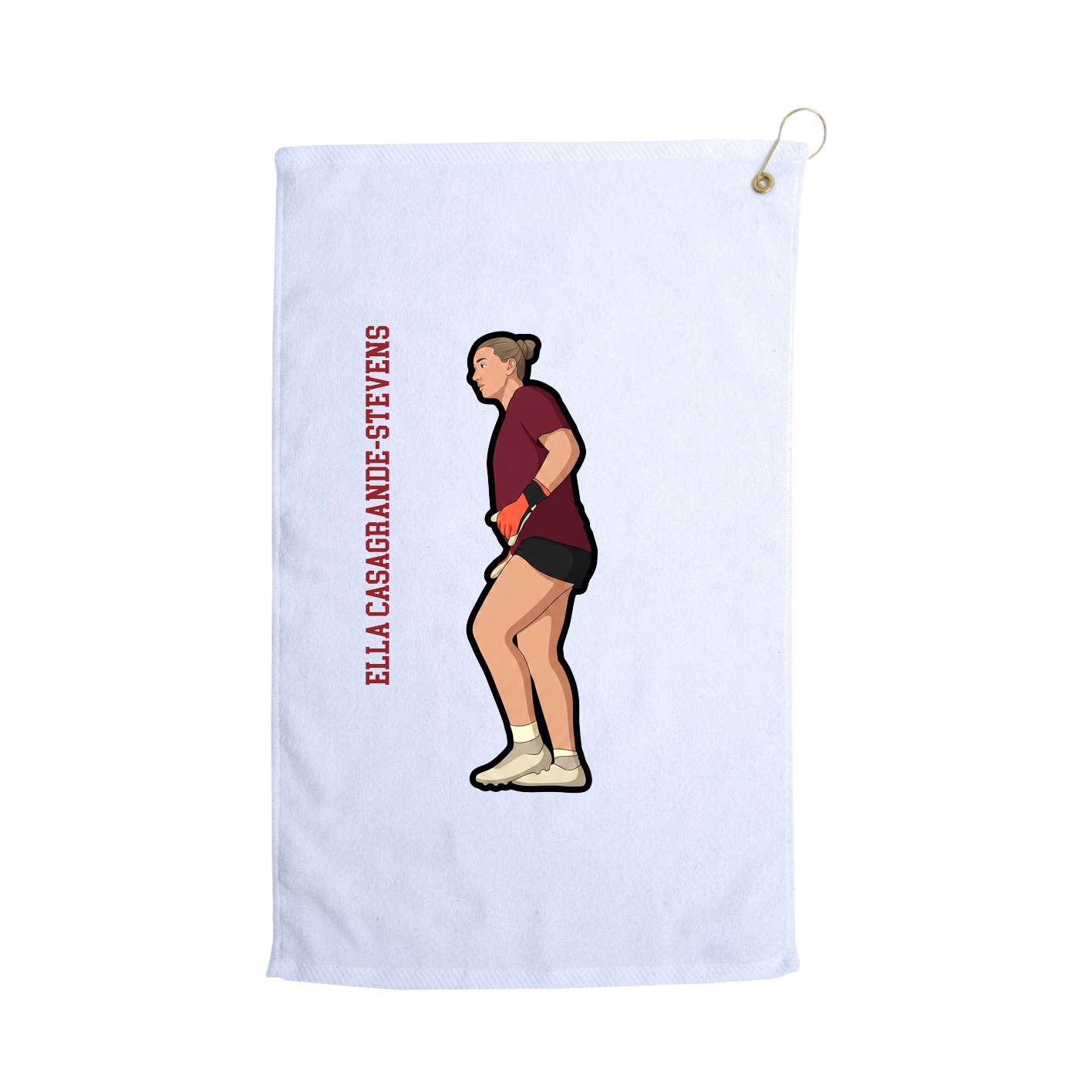 Golf Towel — Name Vertical in White