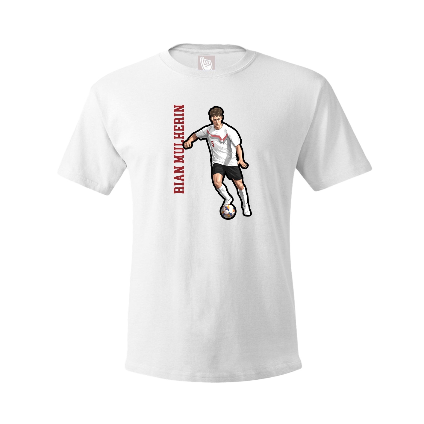Tee — Name Vertical in White
