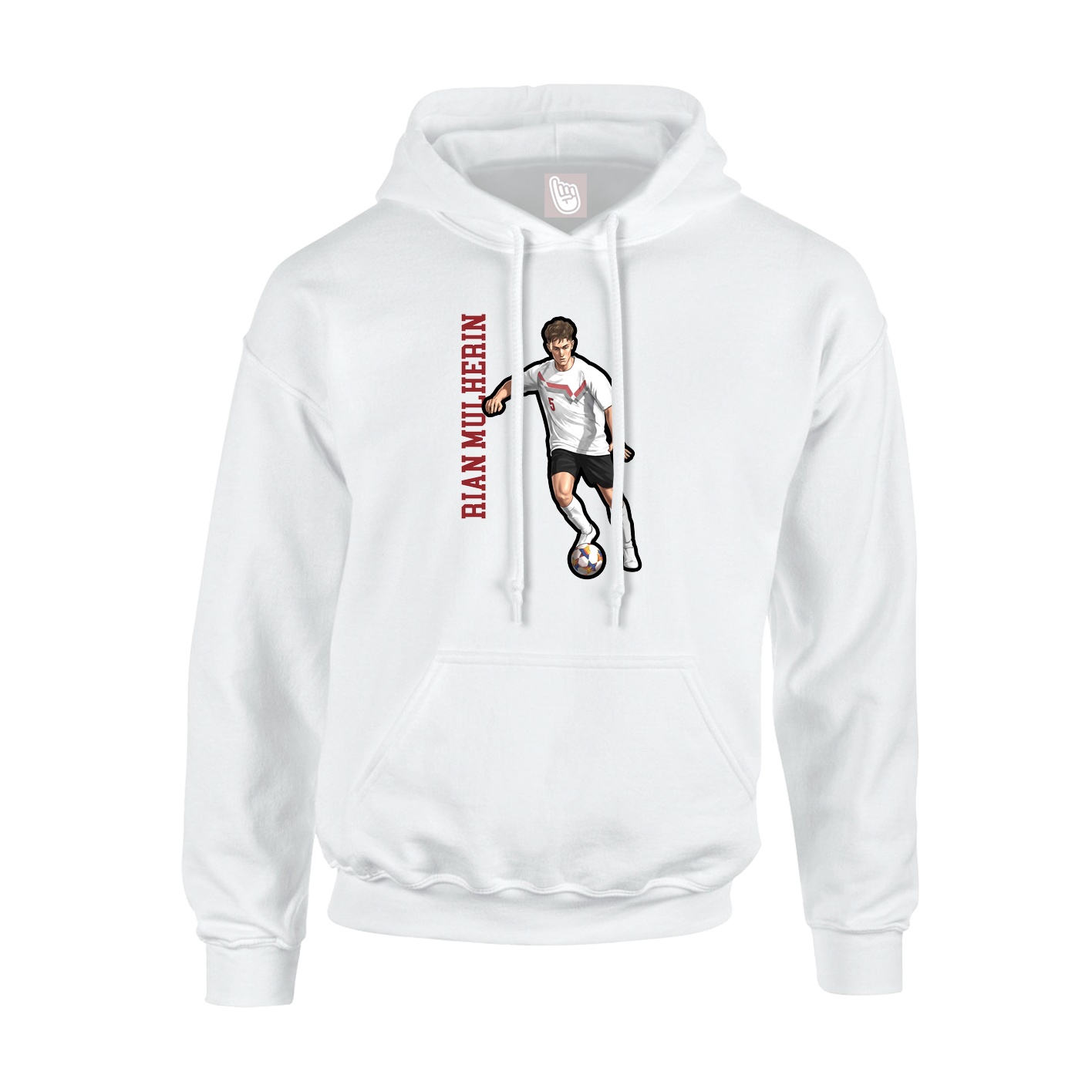 Hoodie — Name Vertical in White