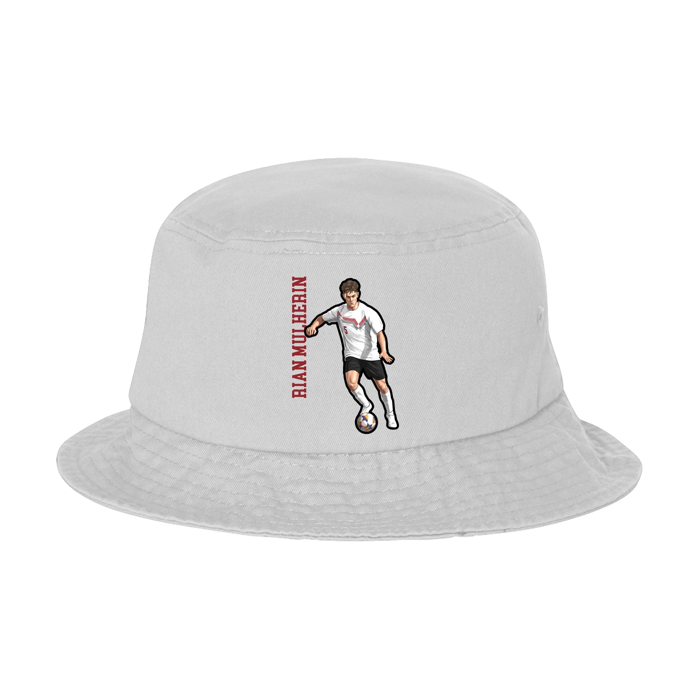 Bucket Cap — Name Vertical in White