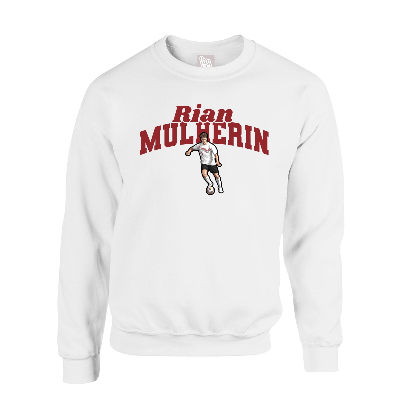 Fleece Crew — Signature Arch in White