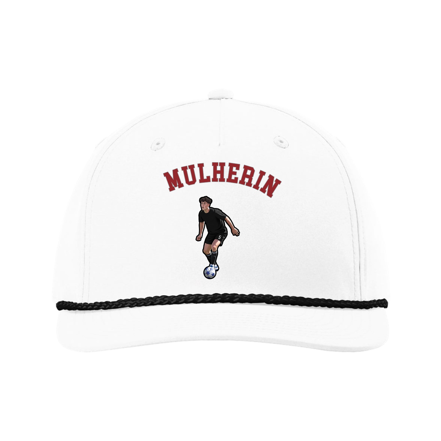 Five-Panel Classic Rope Cap — Shirsey Arch in White