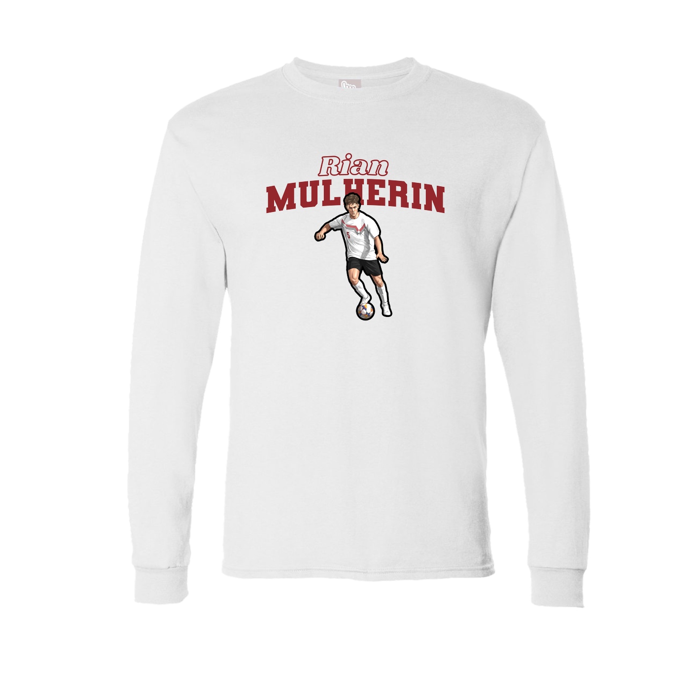 Long Sleeve Tee — Name Arch in White