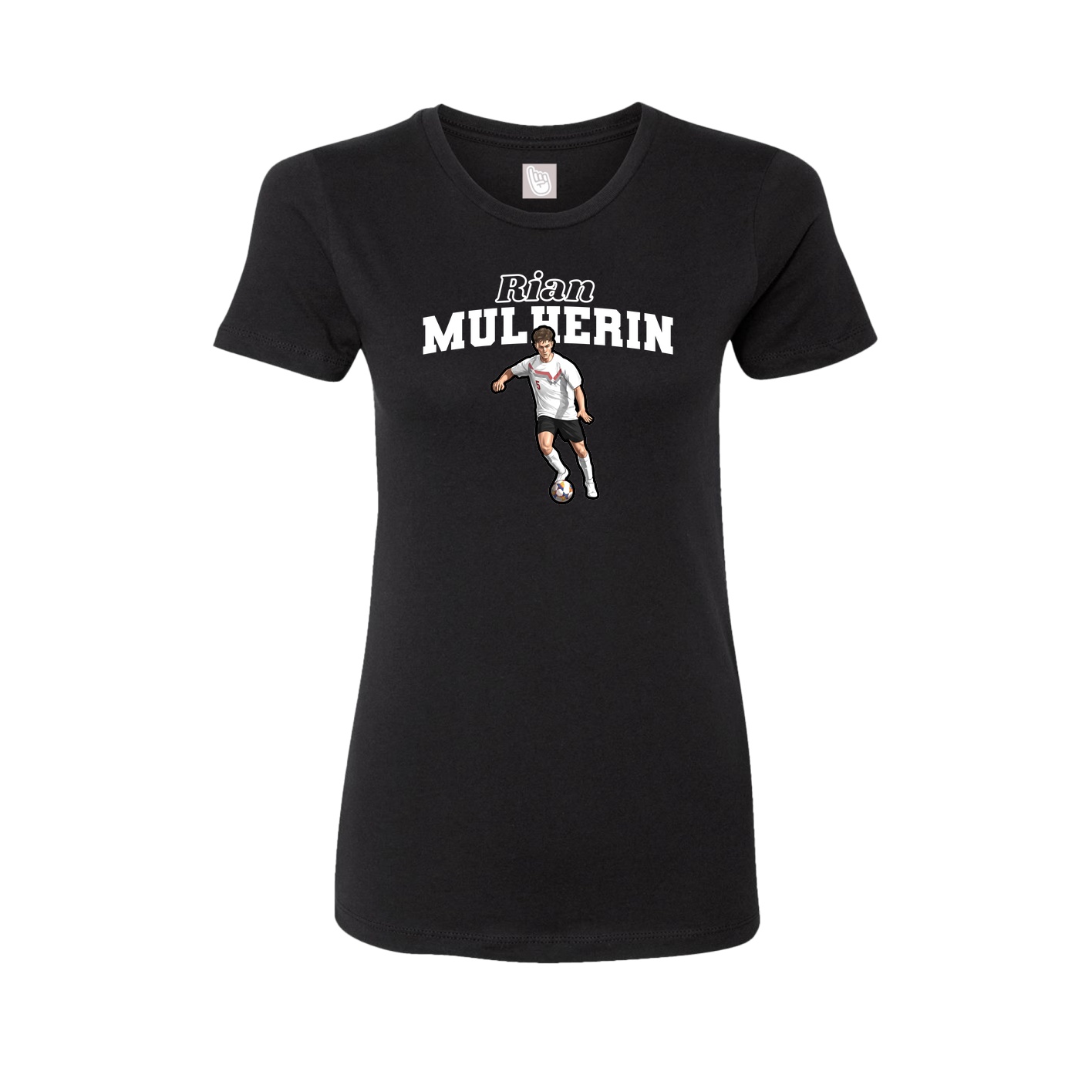 Fitted Women's Tee — Name Arch in Black