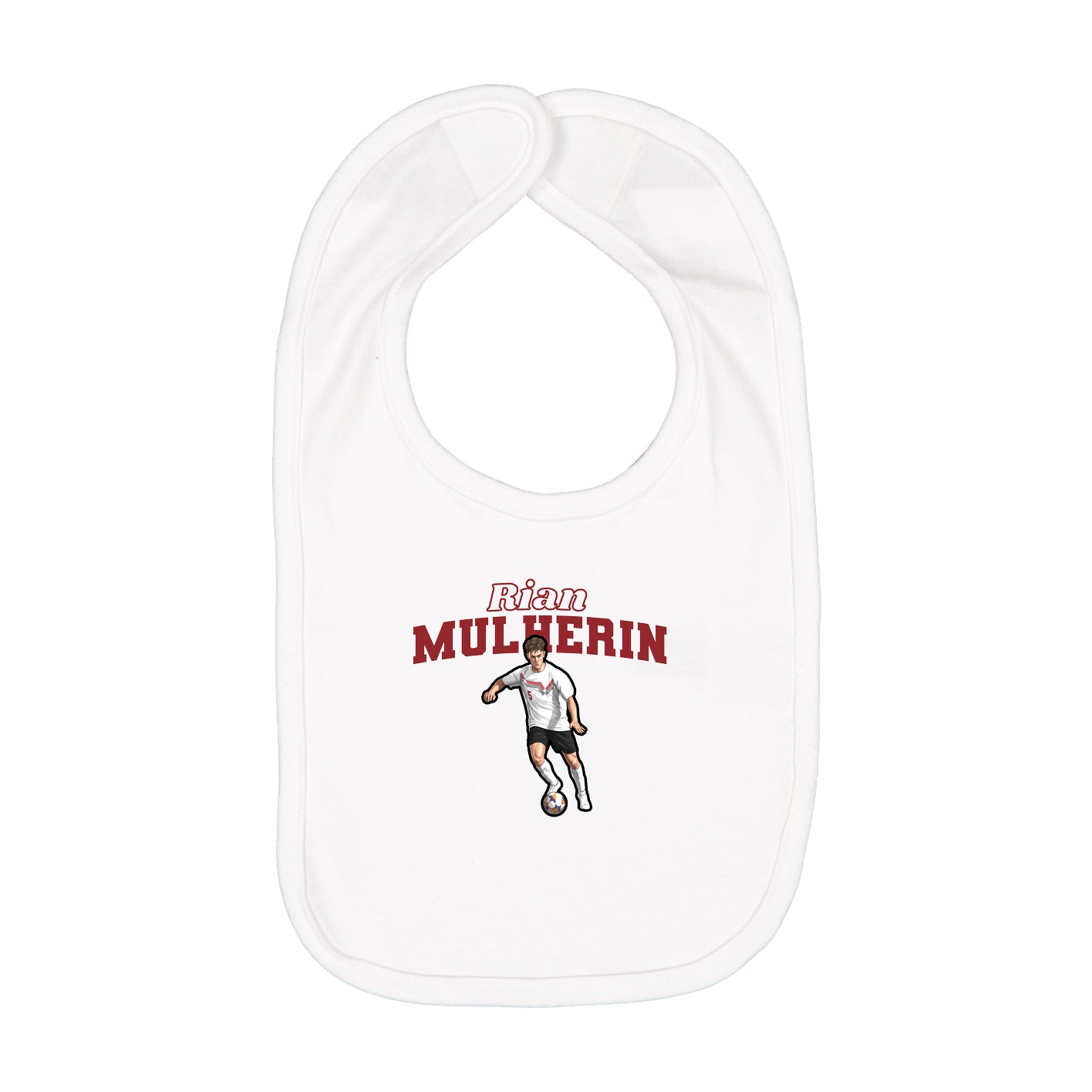 Infant Bib — Name Arch in White