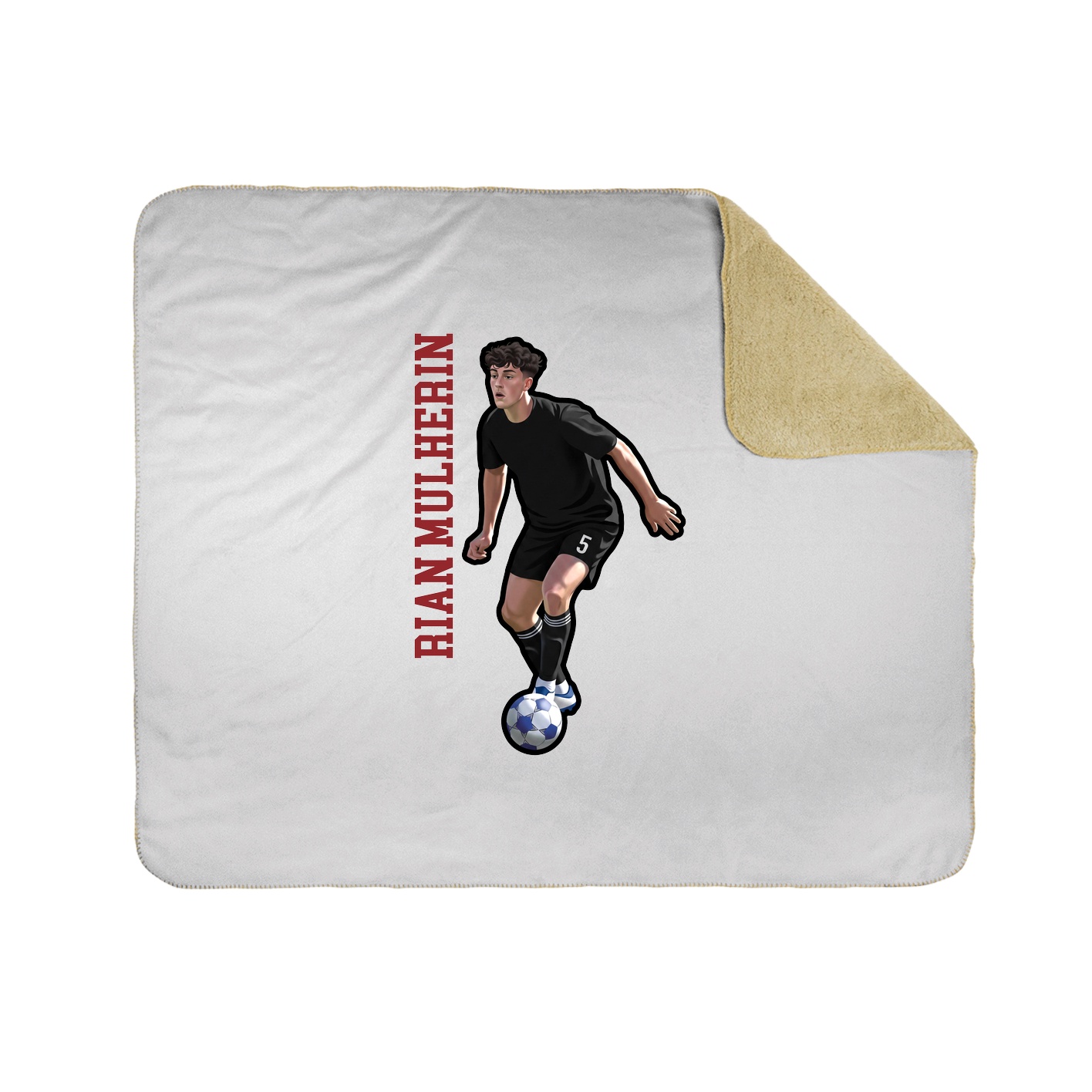 Throw Blanket — Name Vertical in White