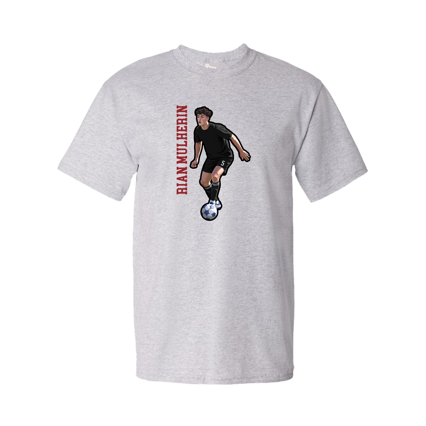Tee — Name Vertical in Grey