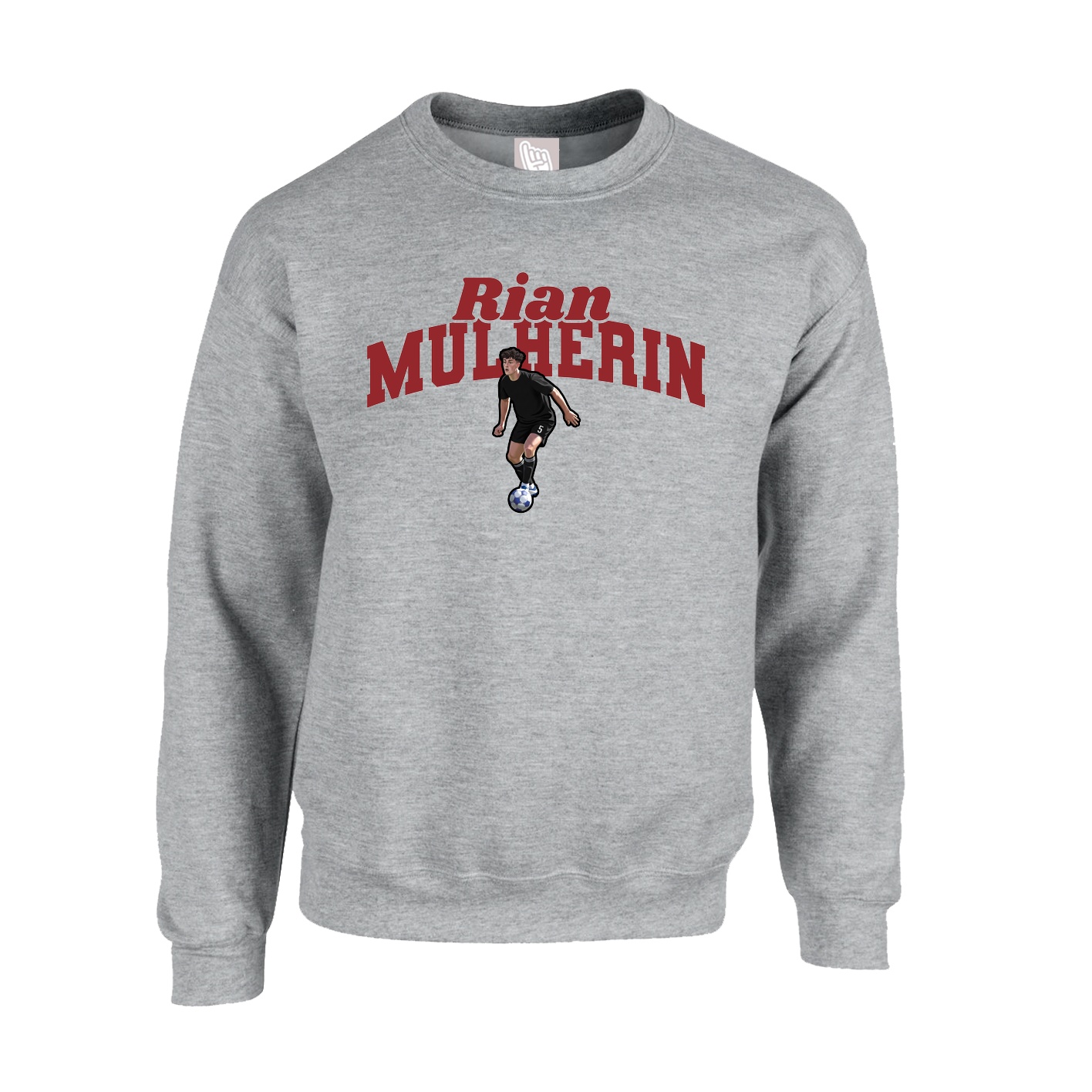 Fleece Crew — Signature Arch in Grey