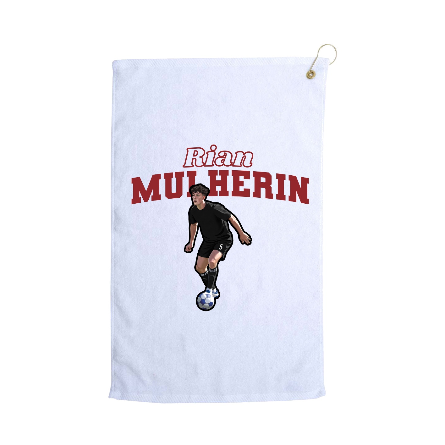 Golf Towel — Name Arch in White