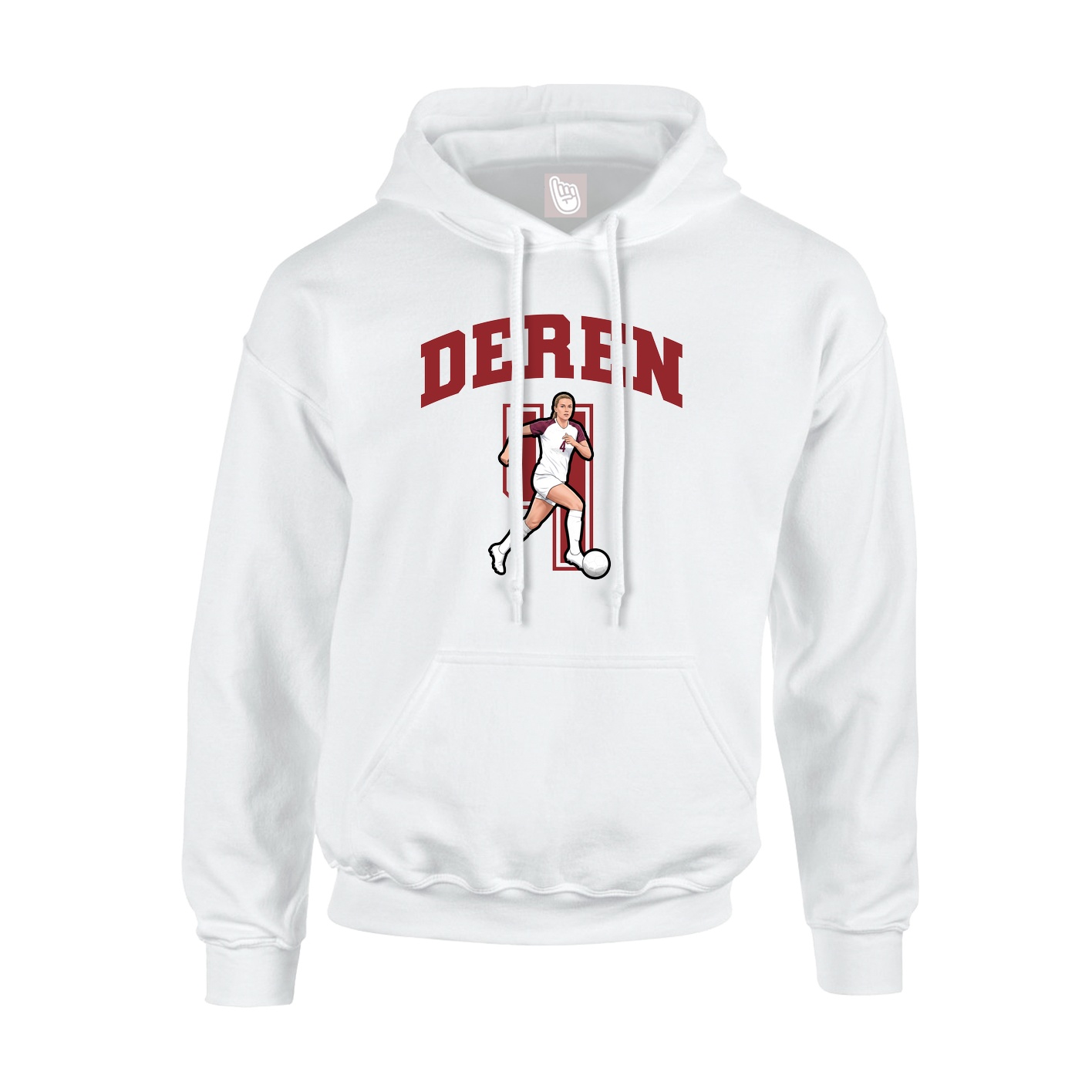 Youth Hoodie — Number in White