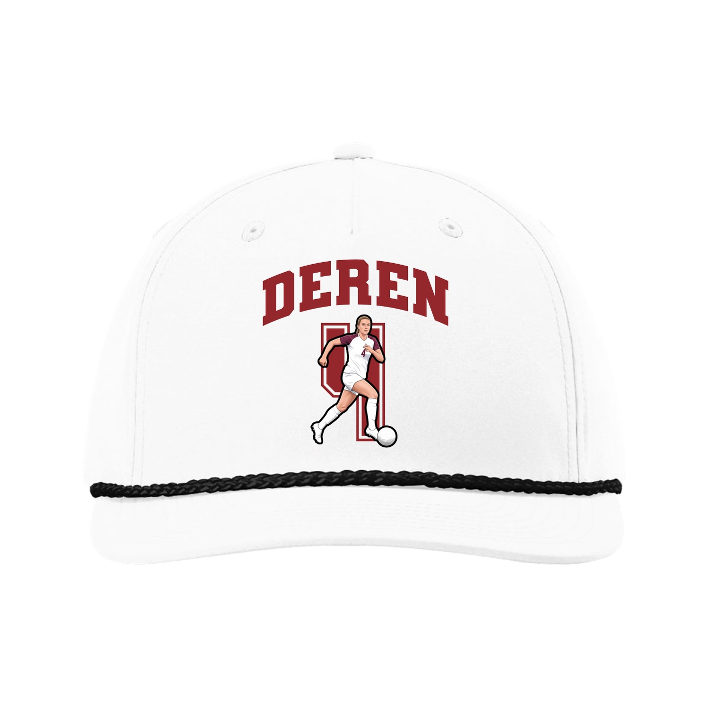 Five-Panel Classic Rope Cap — Number in White