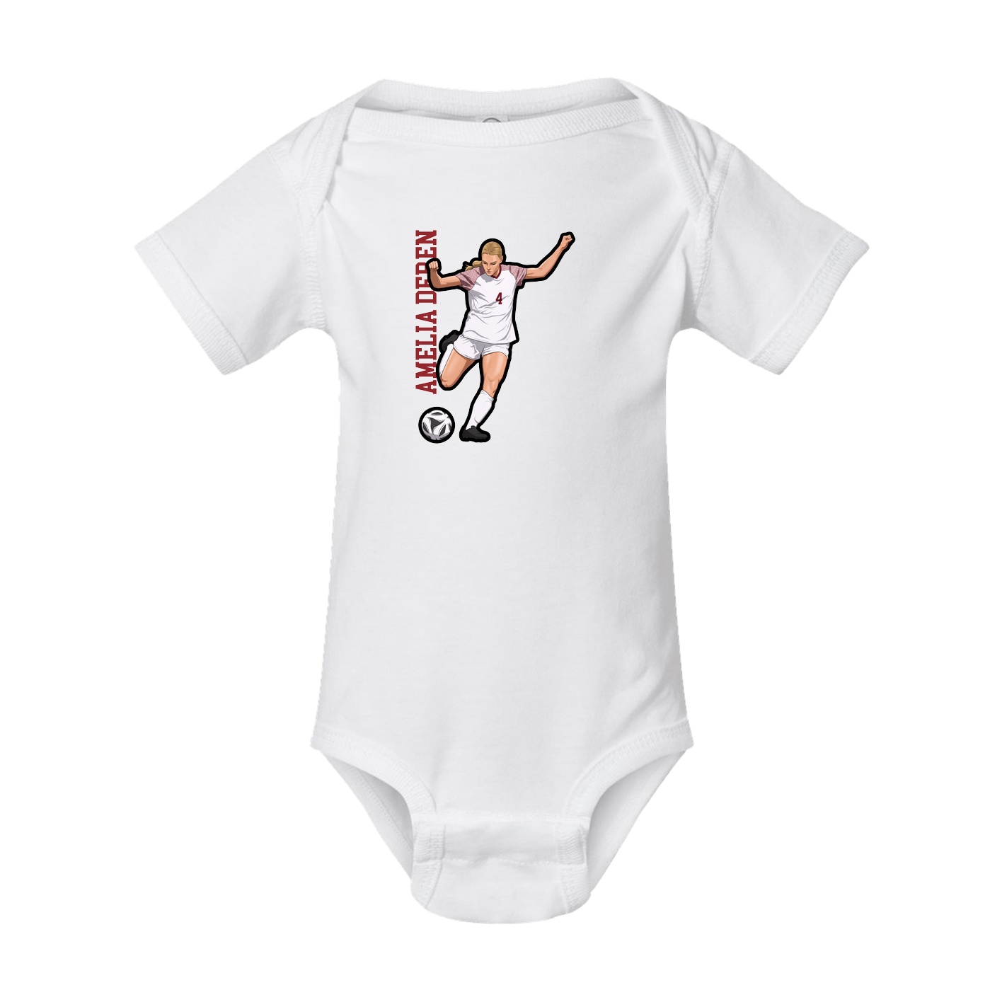 Baby Onesie — Name Vertical in White