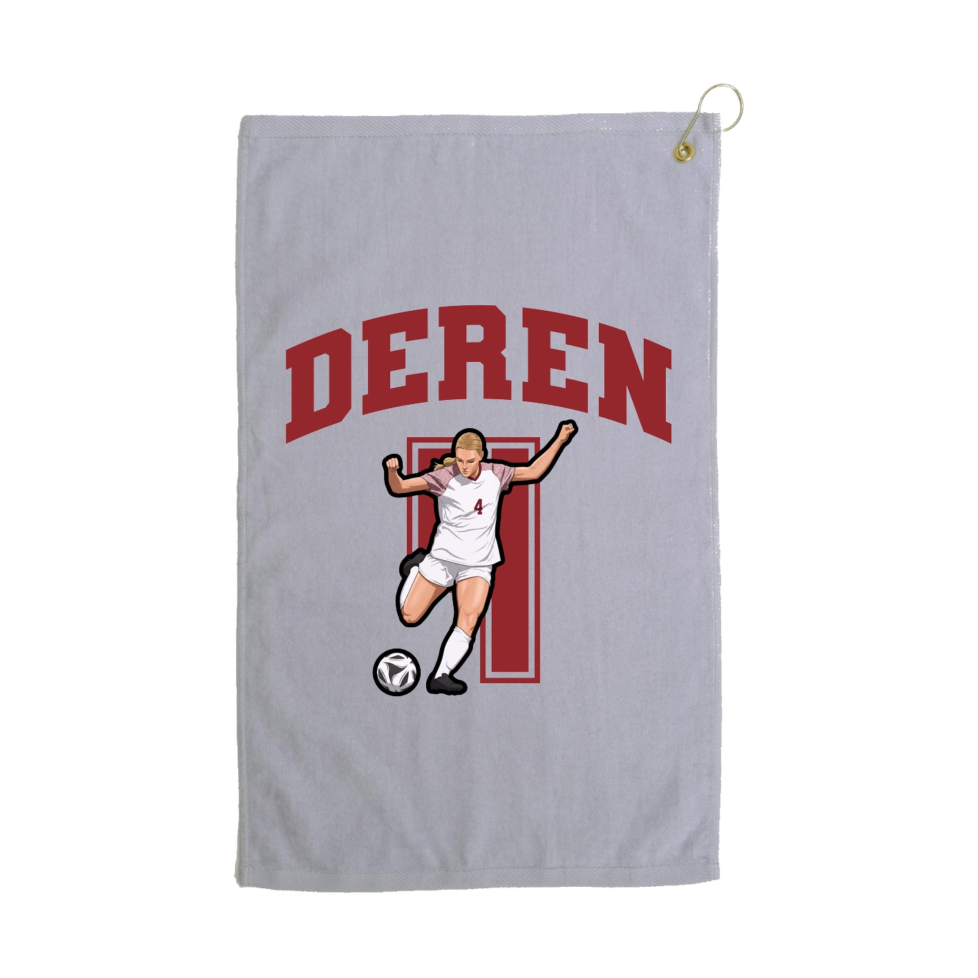 Golf Towel — Number in Grey