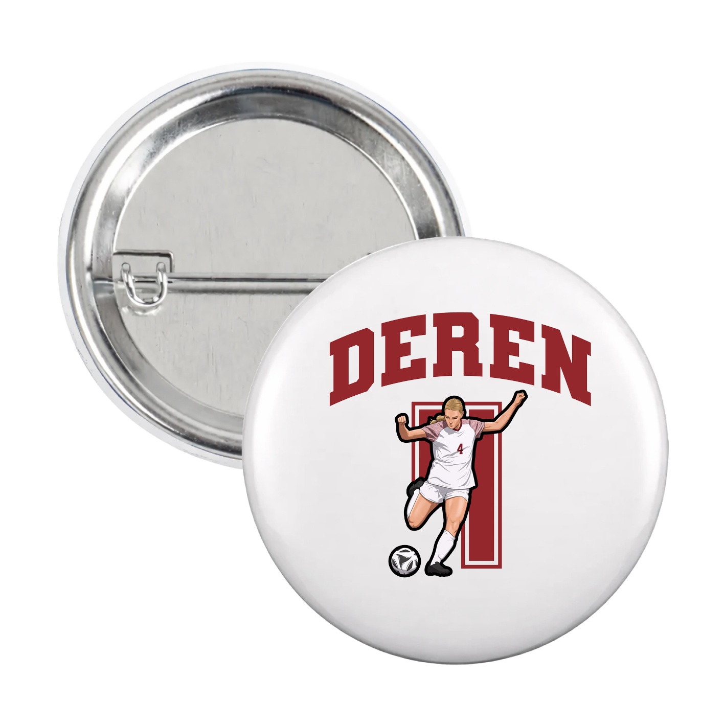 Game Day Button — Number in White