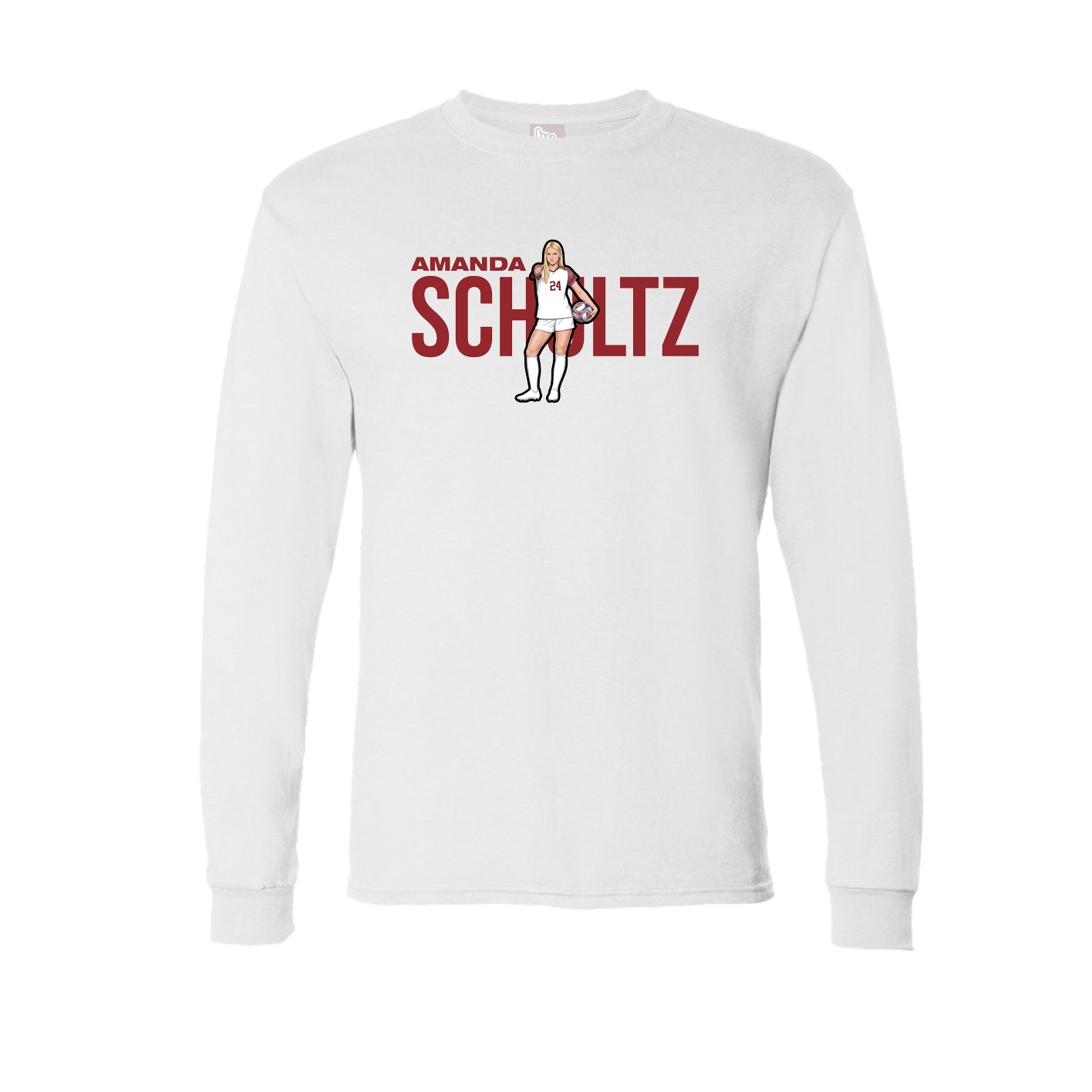Long Sleeve Tee — Player Name in White
