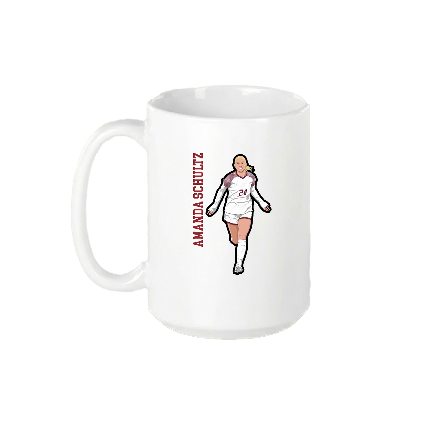 15oz Coffee Mug — Name Vertical in White