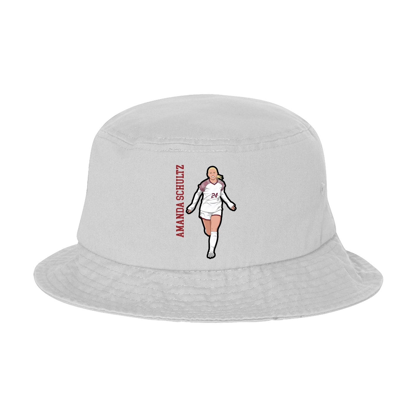 Bucket Cap — Name Vertical in White