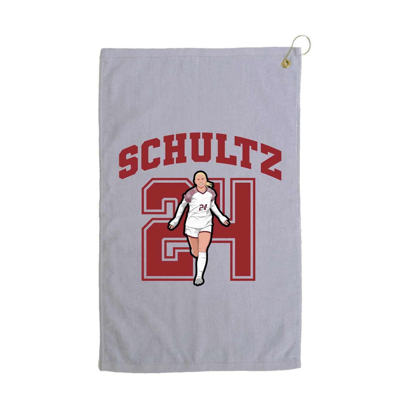 Golf Towel — Number in Grey