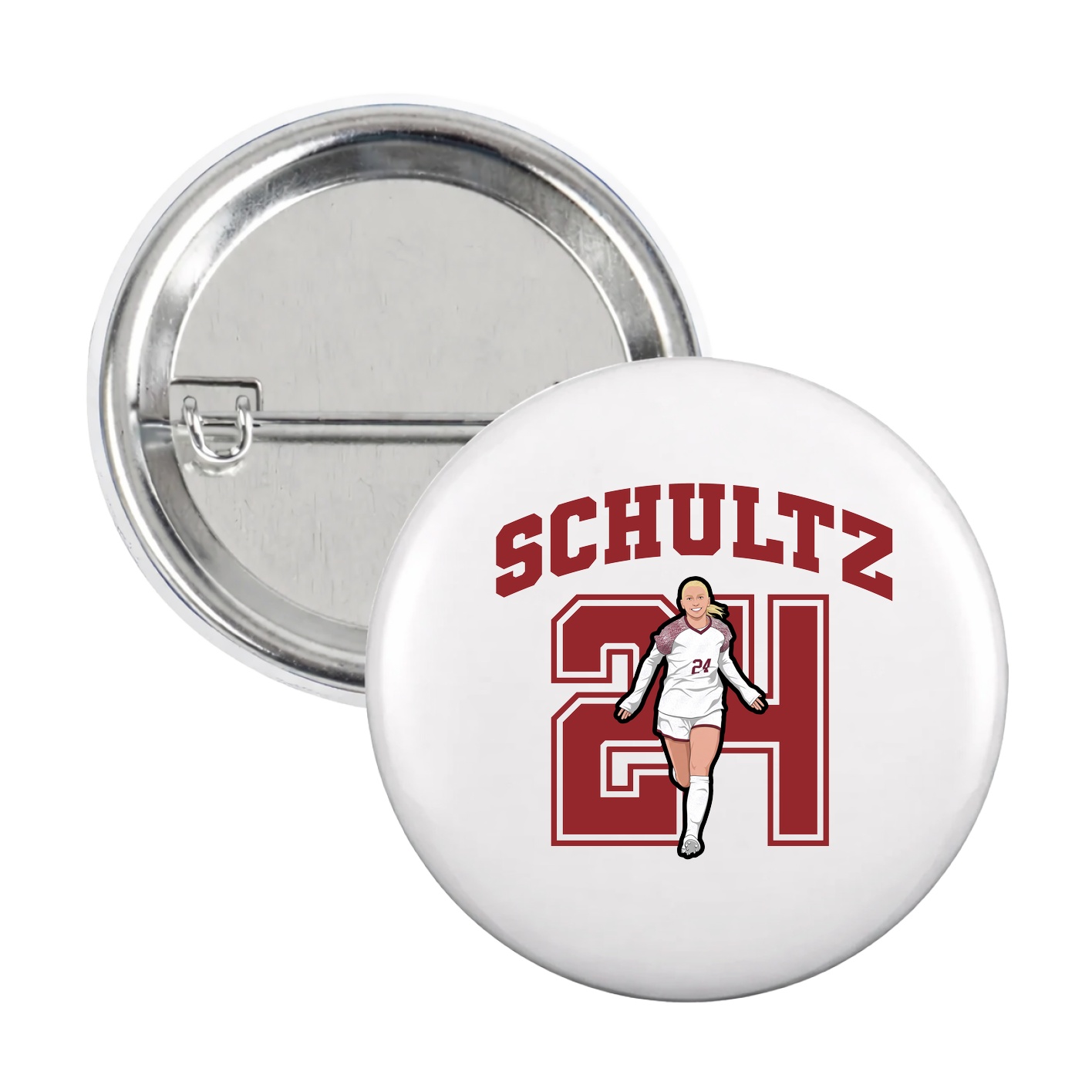 Game Day Button — Number in White