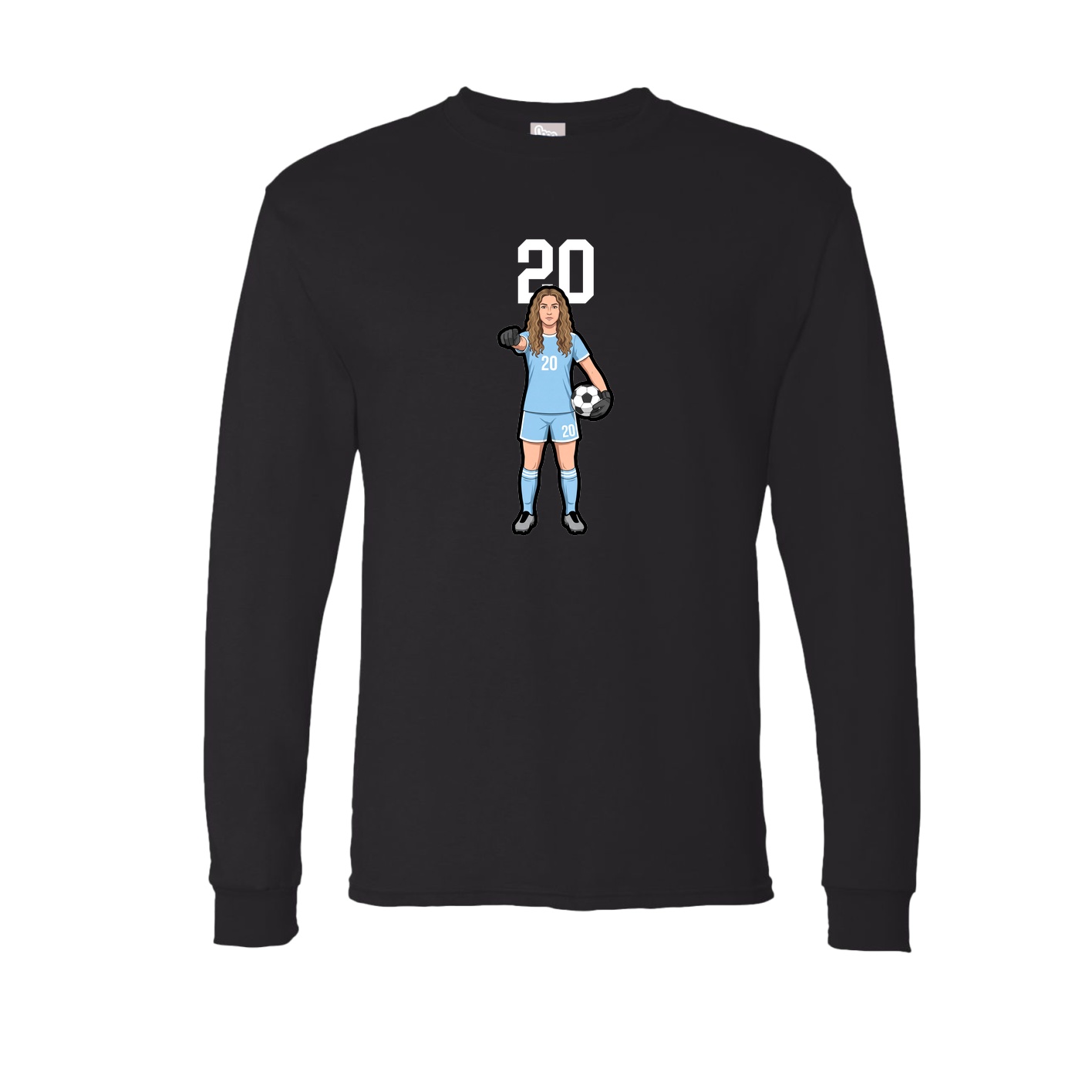 Long Sleeve Tee — Number Top in Black