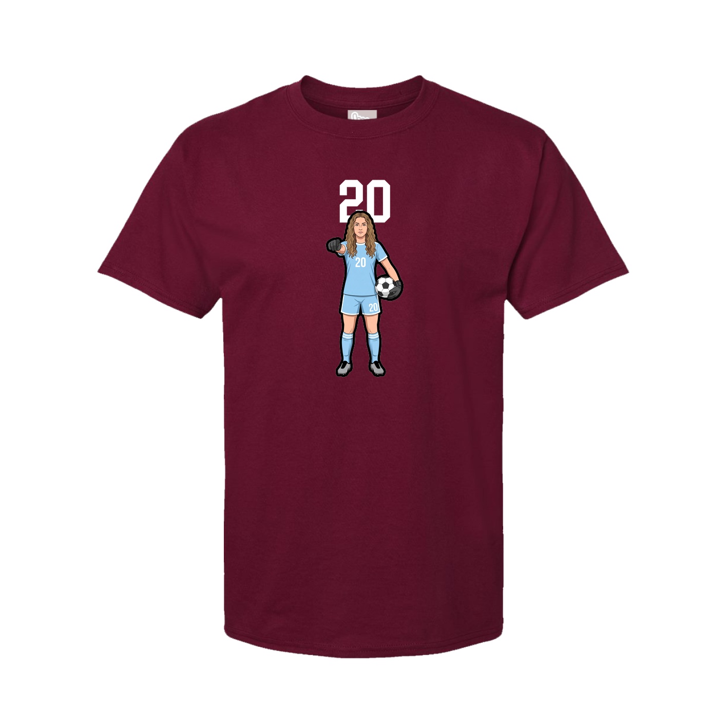 Youth Tee — Number Top in Cardinal