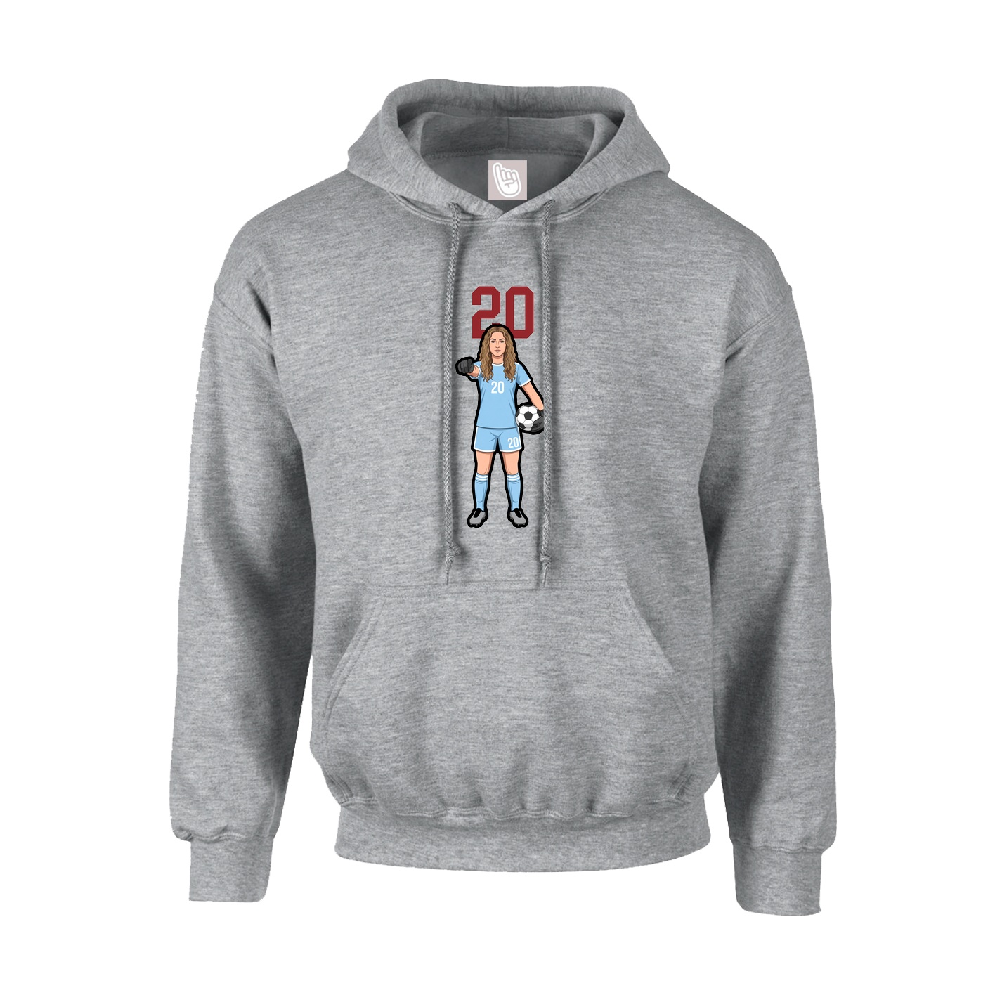 Youth Hoodie — Number Top in Grey