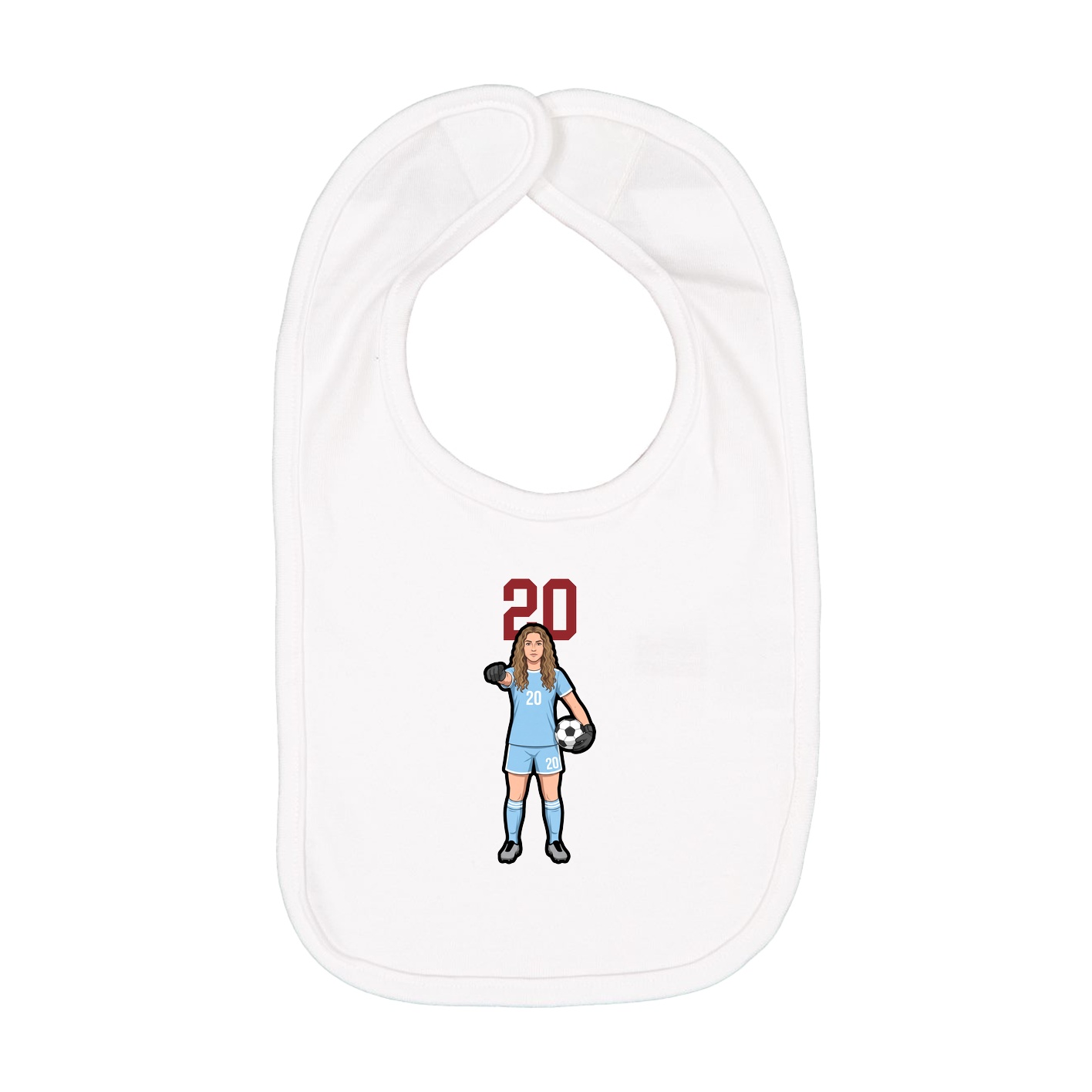 Infant Bib — Number Top in White