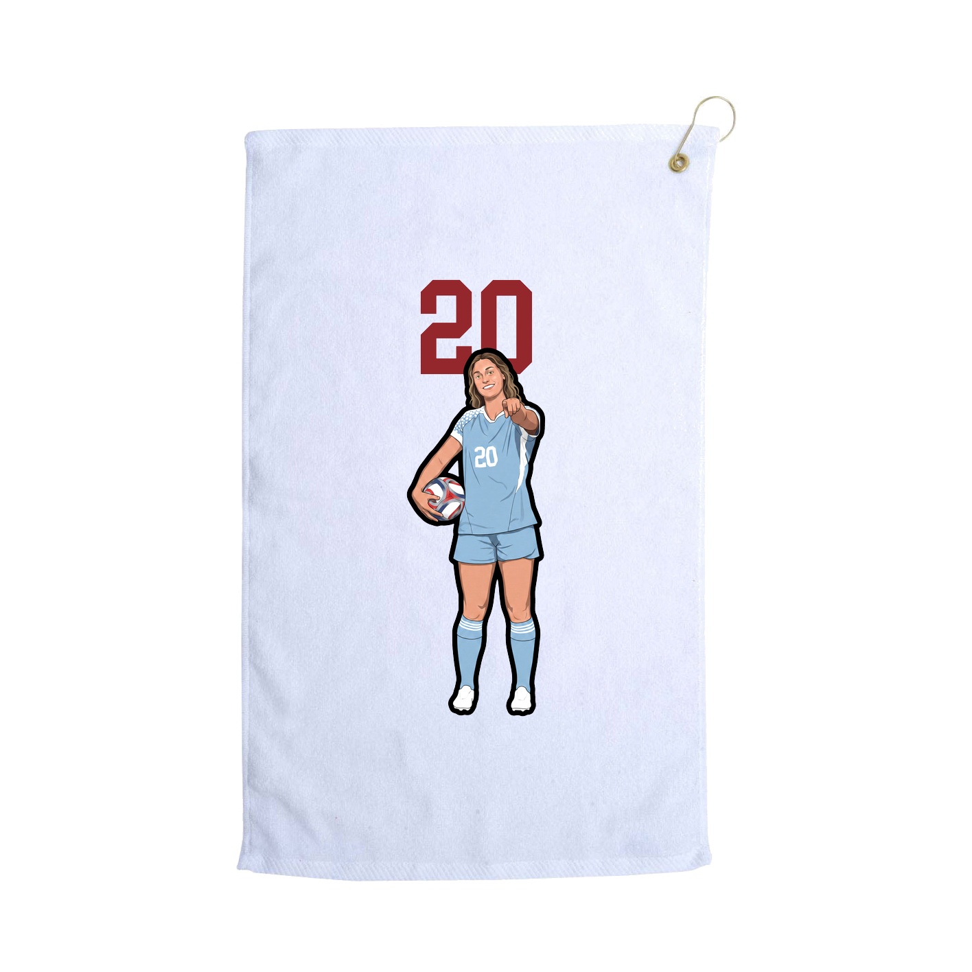 Golf Towel — Number Top in White